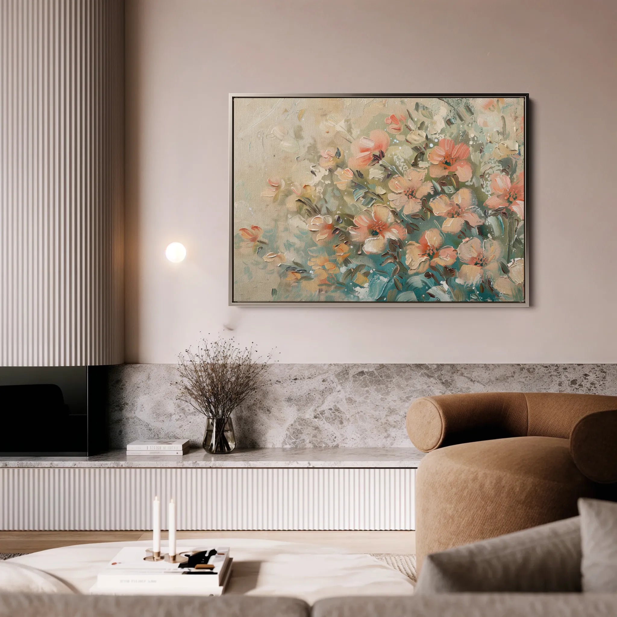 Floral 862 Canvas Art 60 x 40 cm / Black