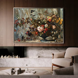 Floral 864 Canvas Art 60 x 40 cm / Black