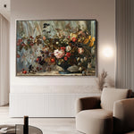 Floral 864 Canvas Art 60 x 40 cm / Black