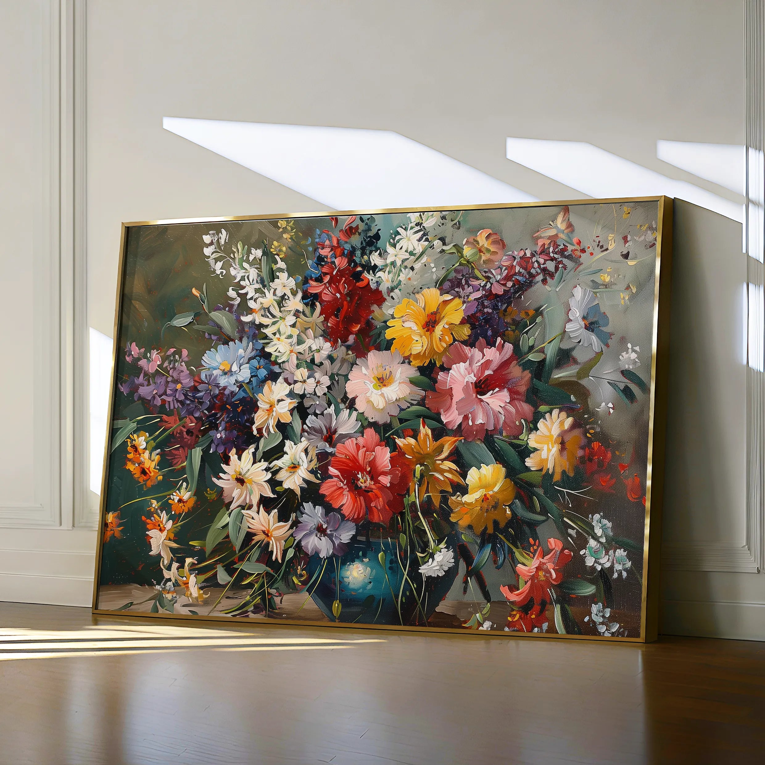 Floral 865 Canvas Art 60 x 40 cm / Black