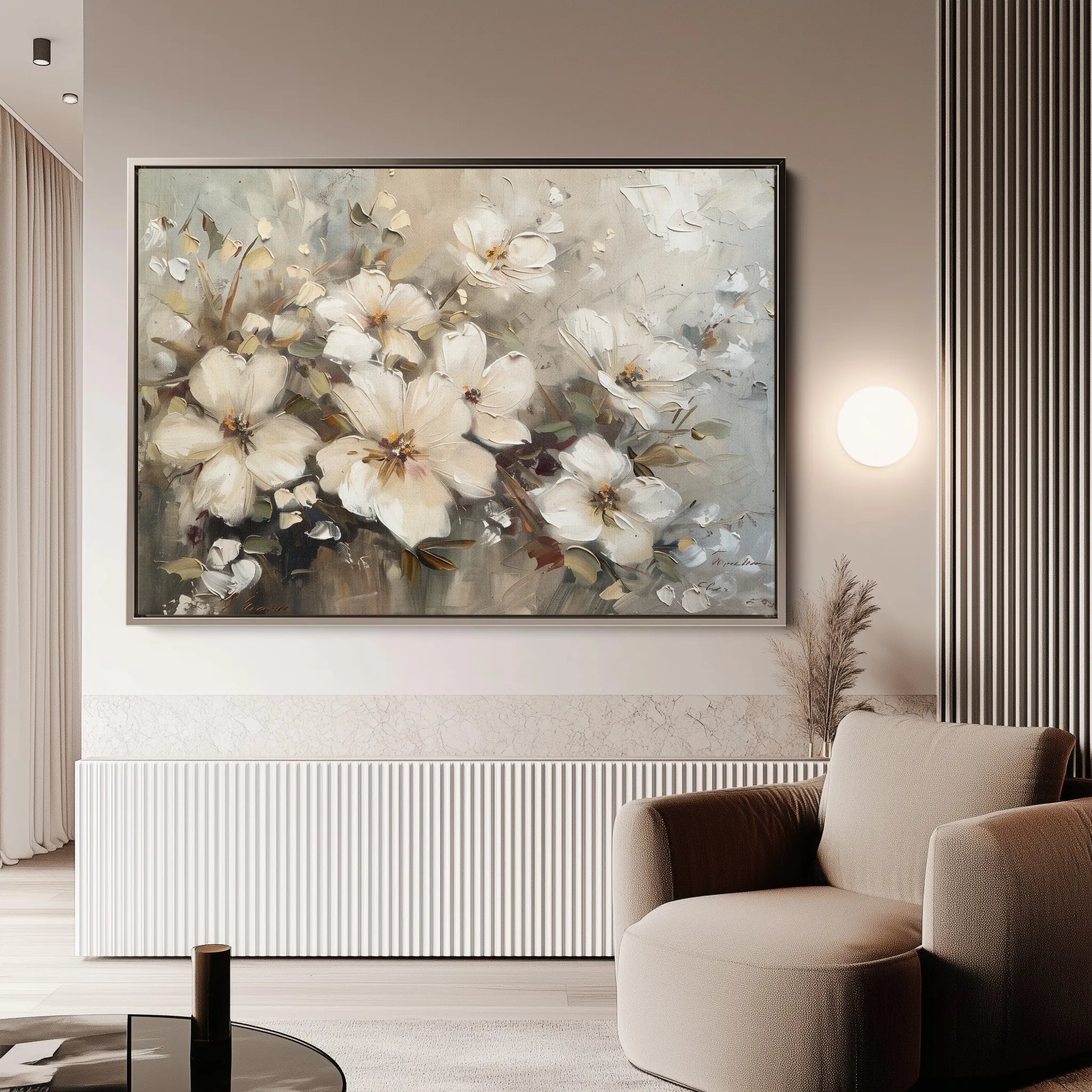 Floral 866 Canvas Art 60 x 40 cm / Black