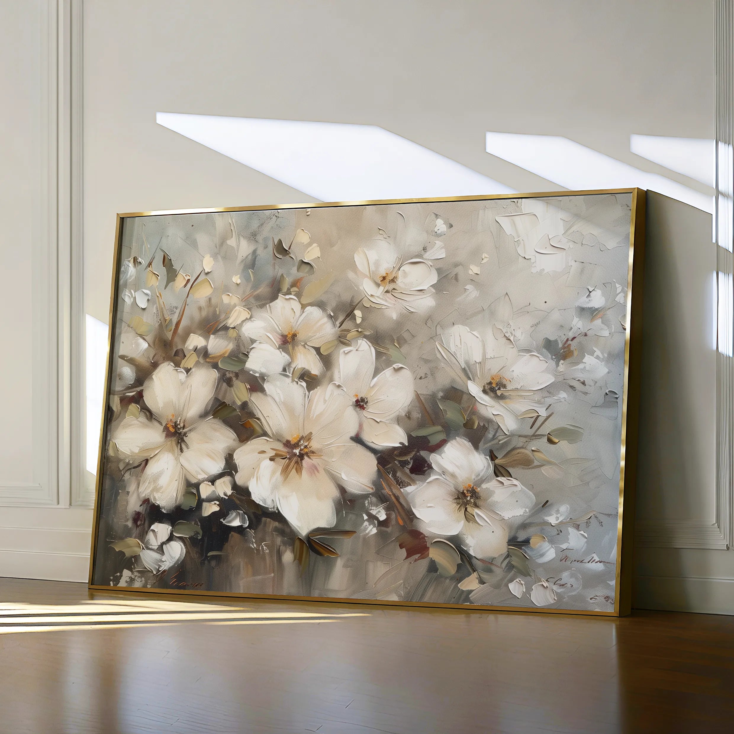 Floral 866 Canvas Art 60 x 40 cm / Black