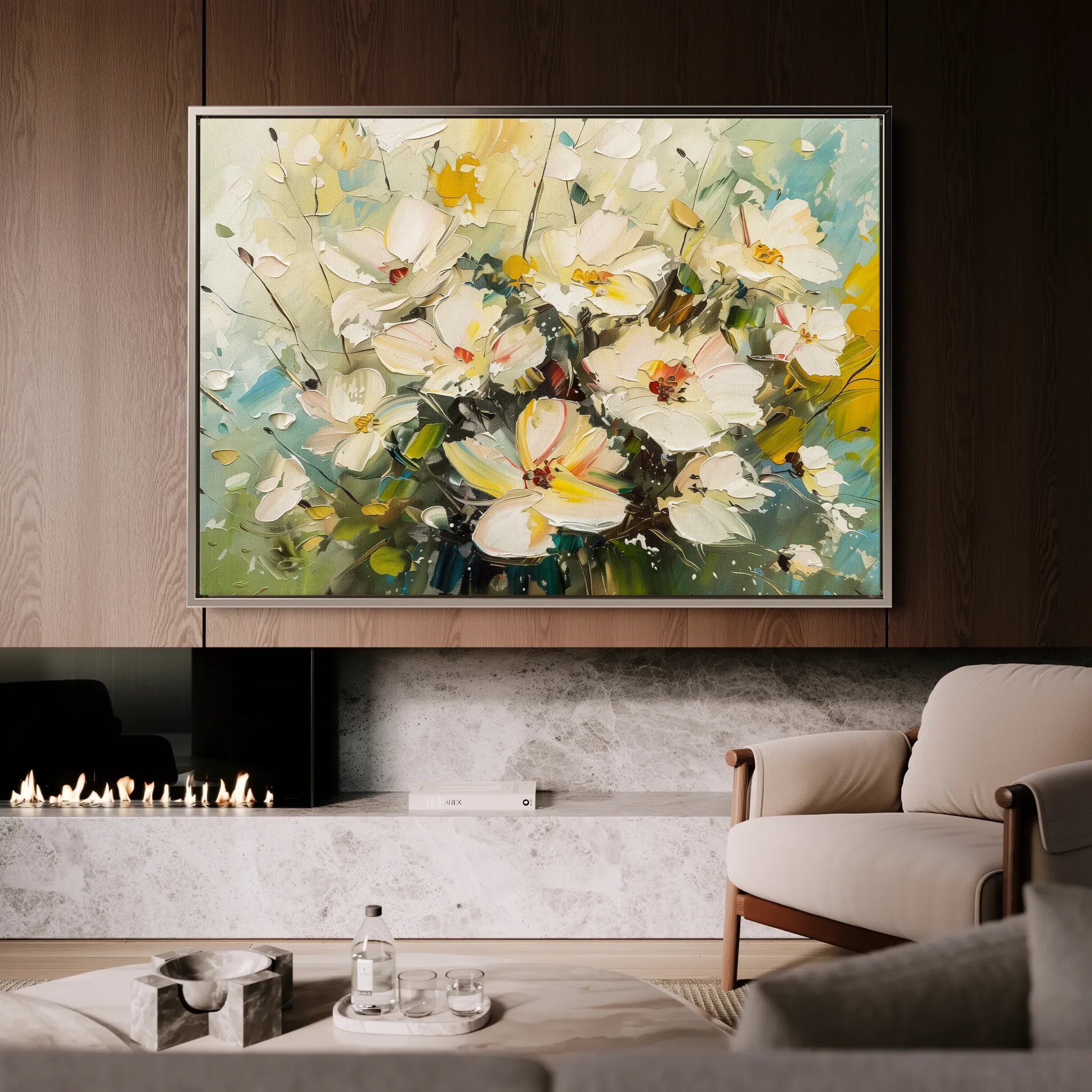 Floral 867 Canvas Art 60 x 40 cm / Black