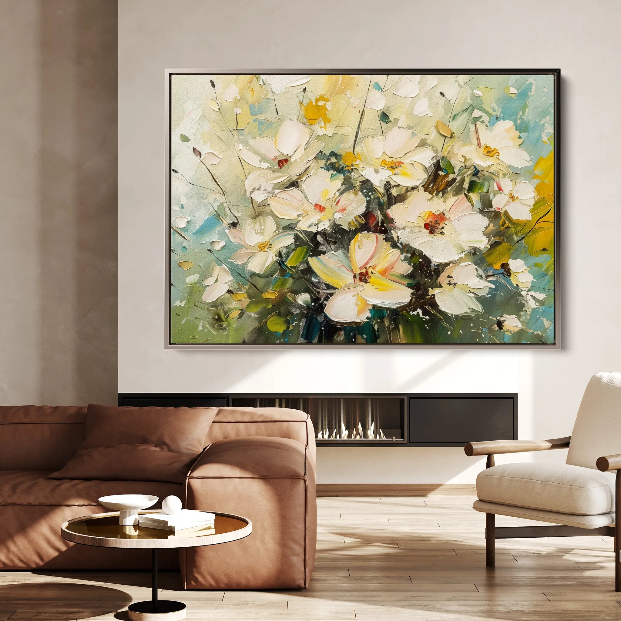 Floral 868 Canvas Art 60 x 40 cm / Black