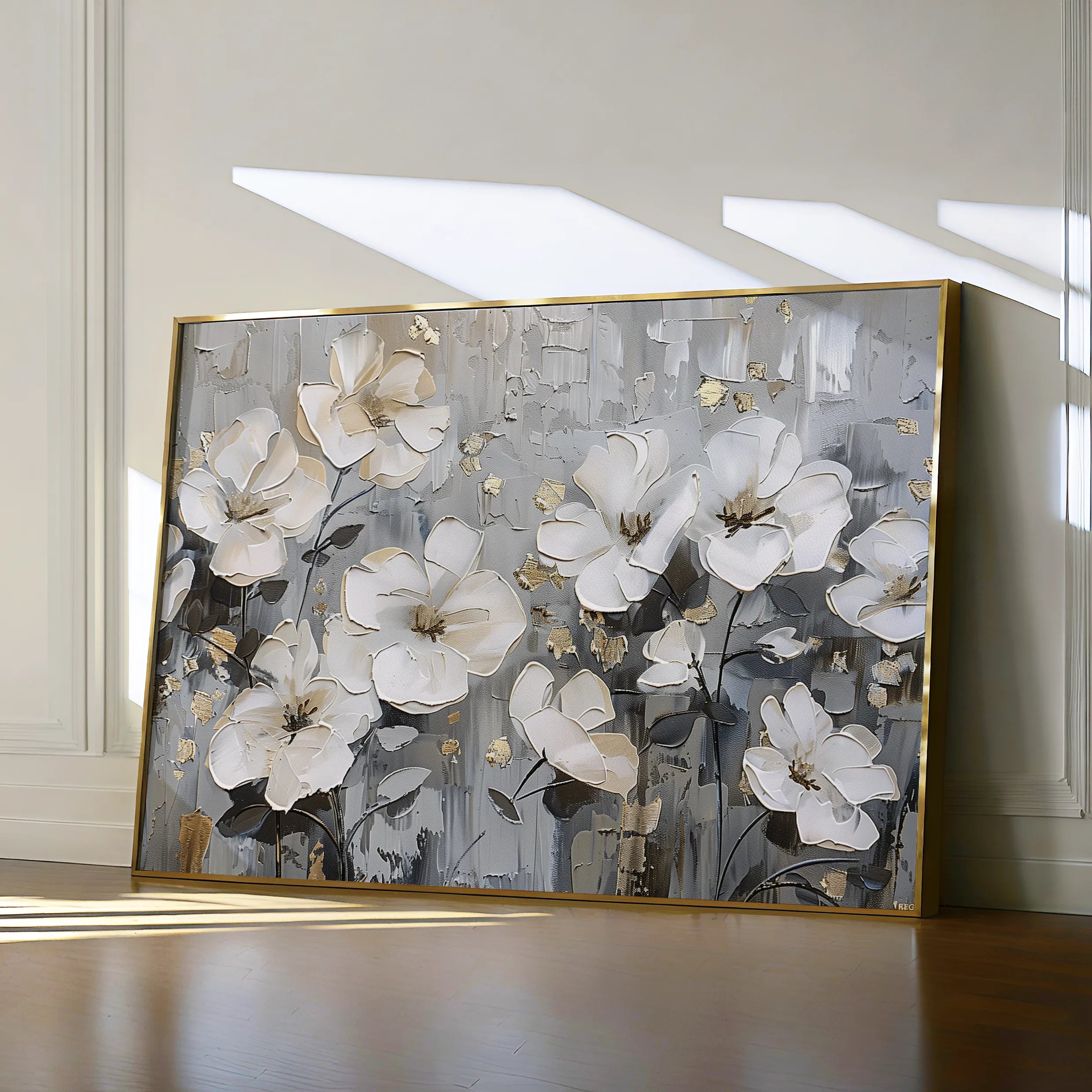 Floral 869 Canvas Art 60 x 40 cm / Black