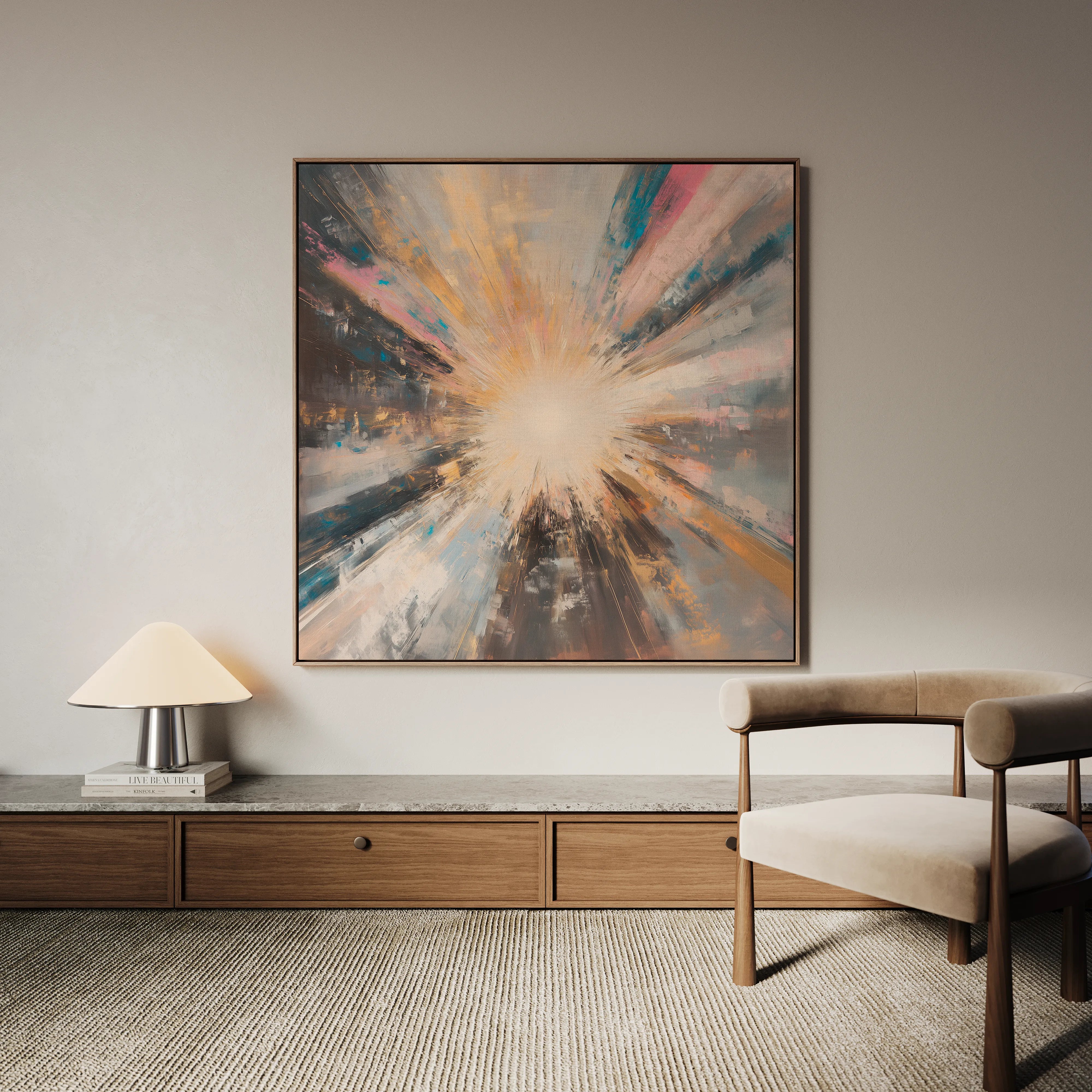 Abstract 870 Canvas Art 60 x 60 cm / Black