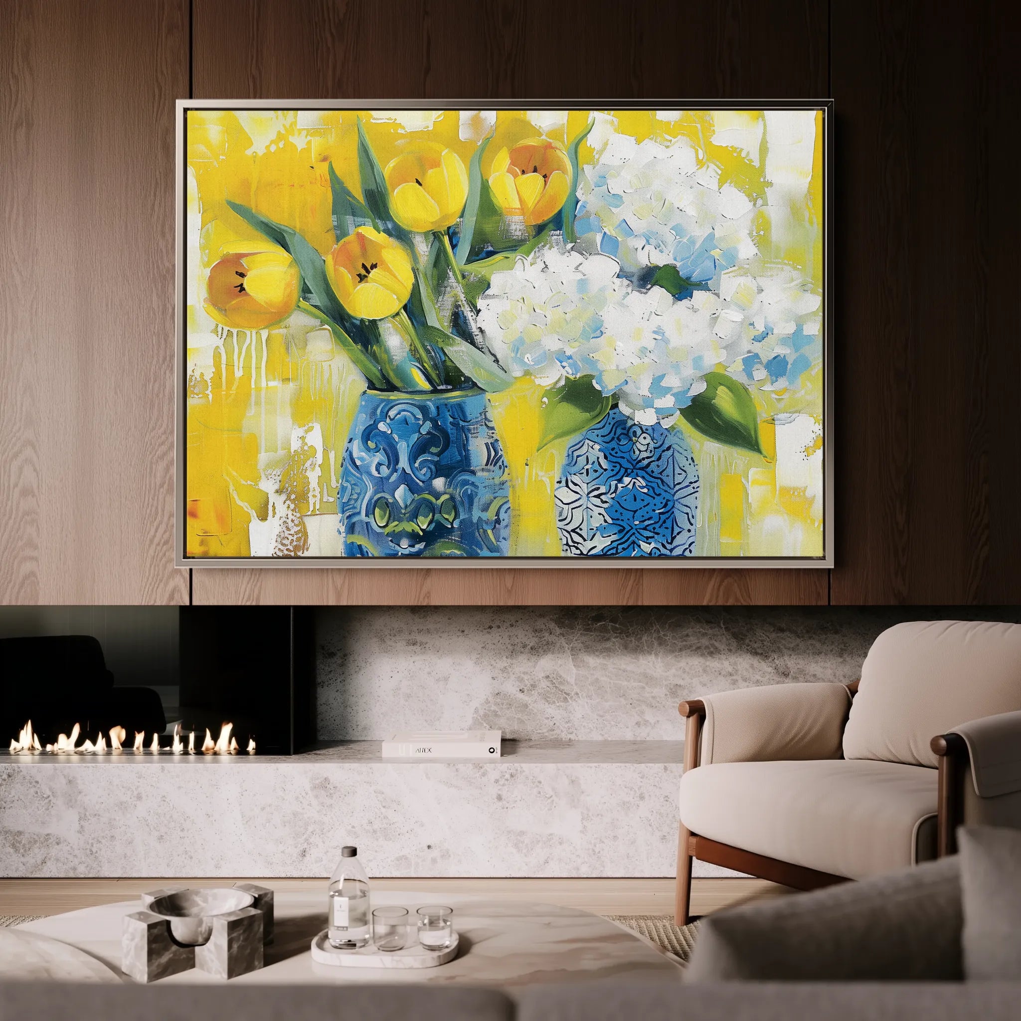 Floral 870 Canvas Art 60 x 40 cm / Black