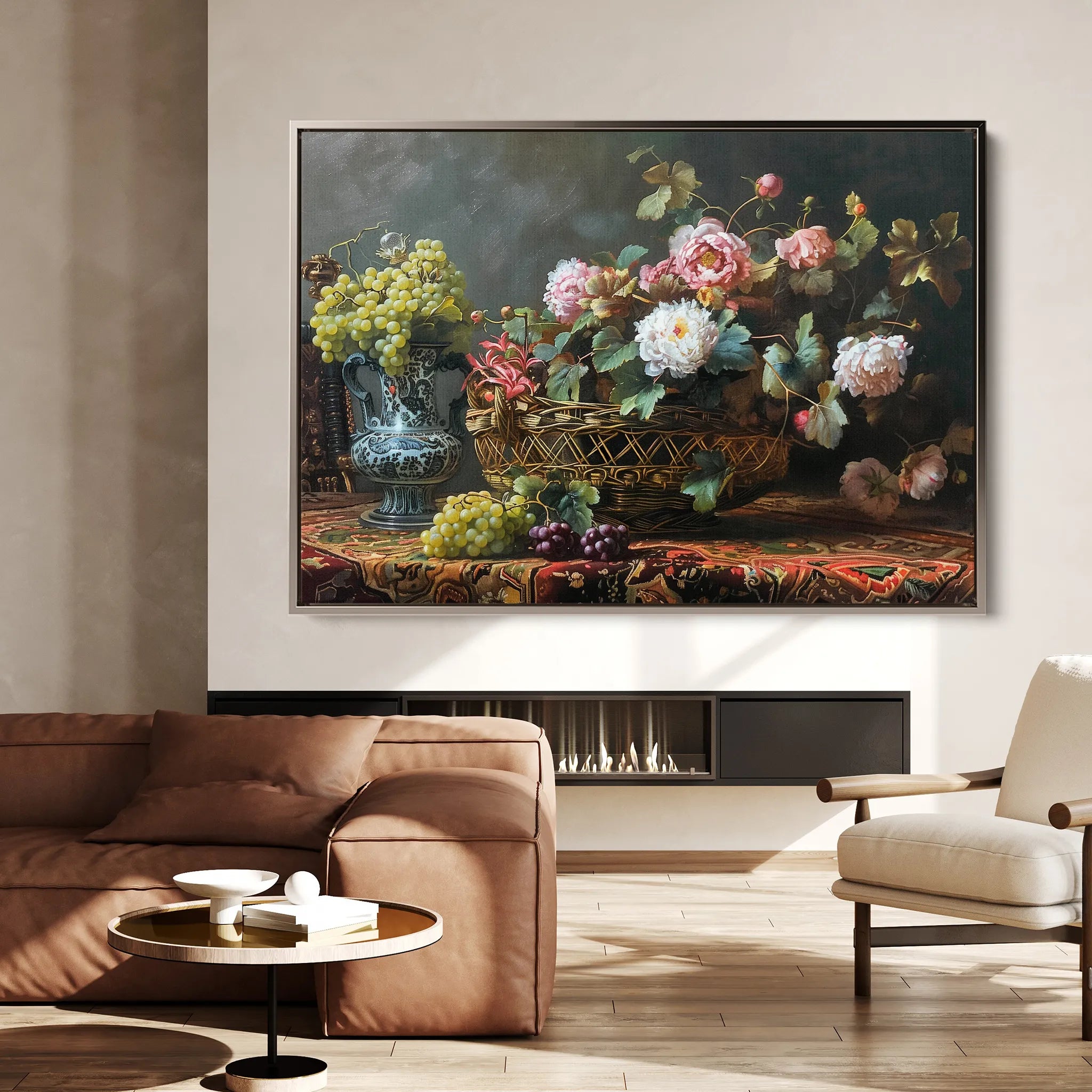 Floral 871 Canvas Art 60 x 40 cm / Black