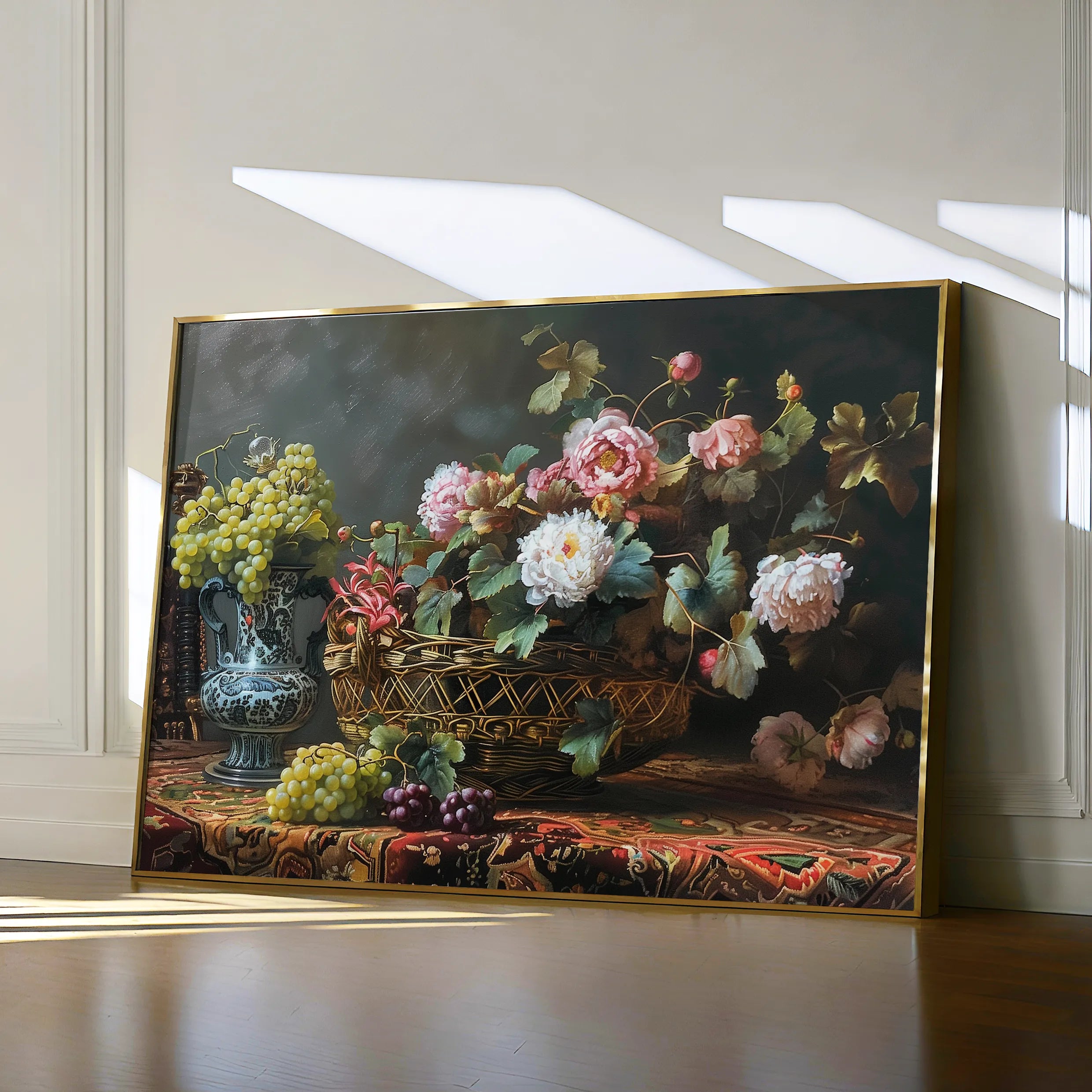 Floral 871 Canvas Art 60 x 40 cm / Black