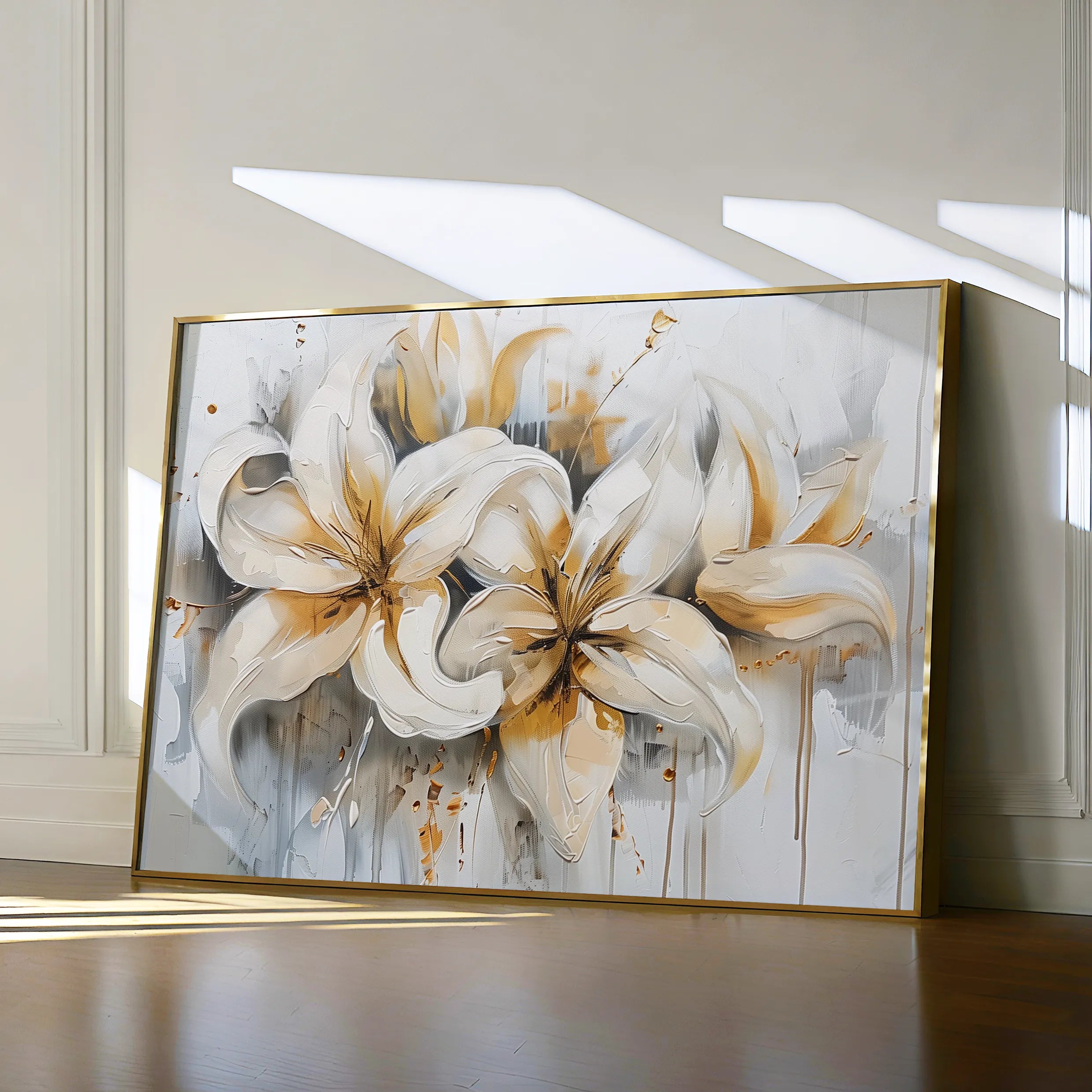 Floral 873 Canvas Art 60 x 40 cm / Black