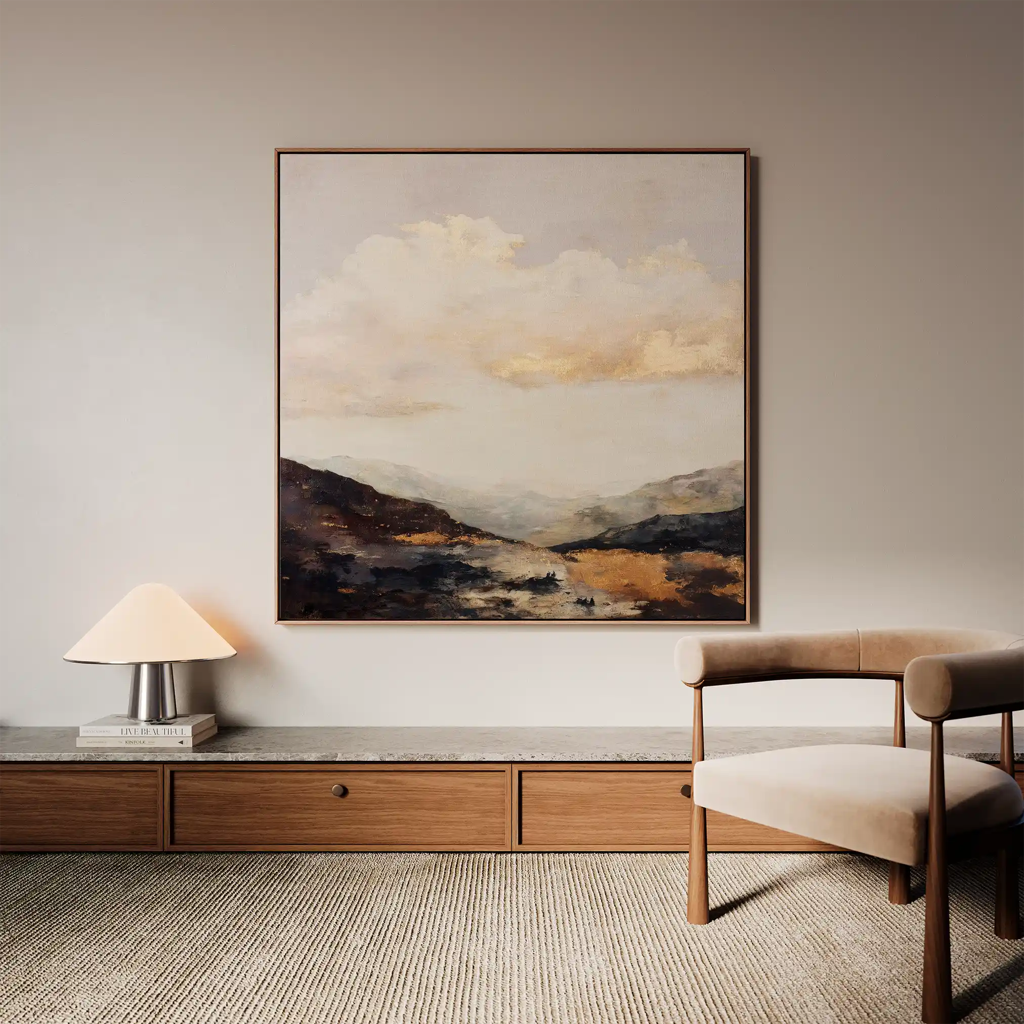 Abstract 875 Canvas Art 60 x 60 cm / Black