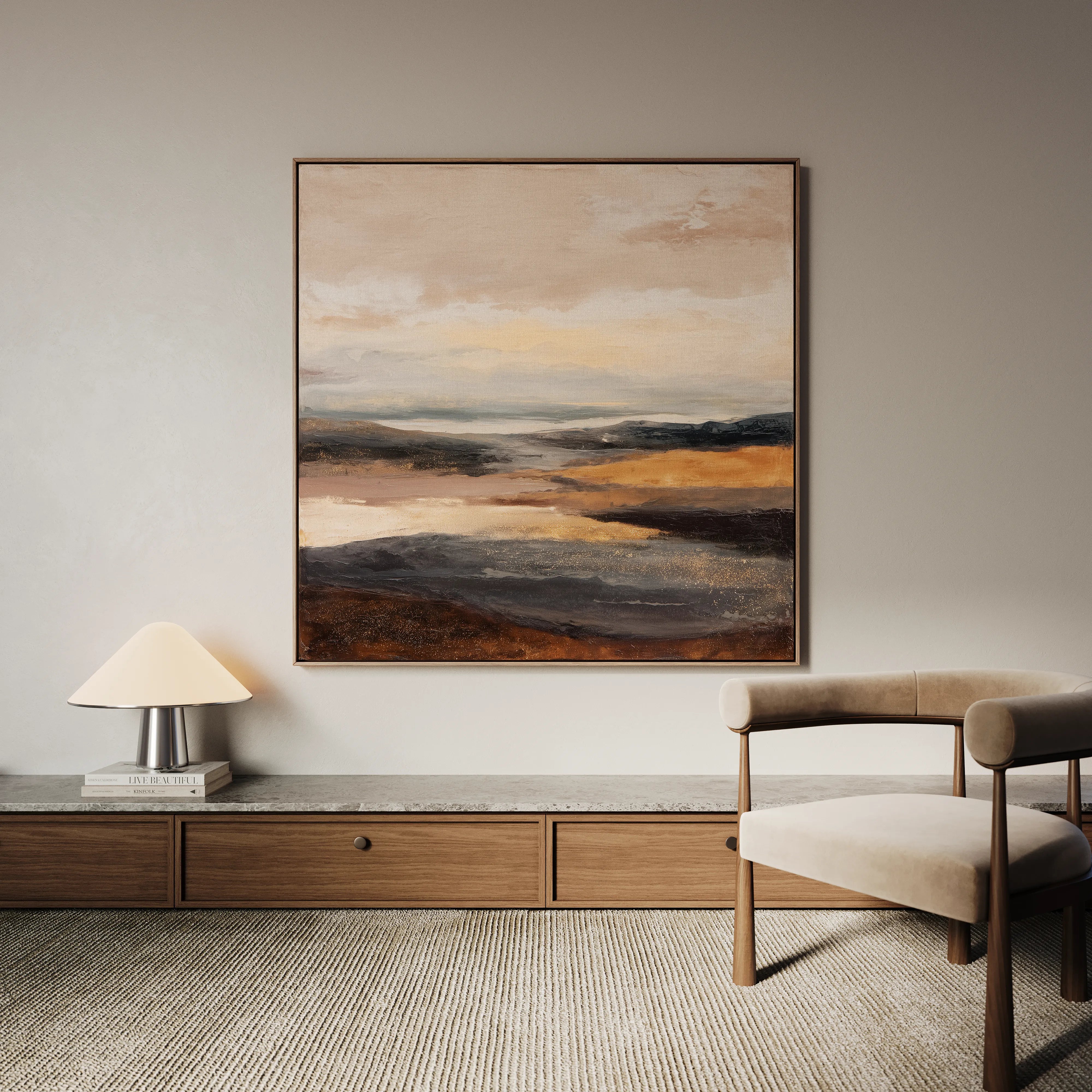 Abstract 876 Canvas Art 60 x 60 cm / Black