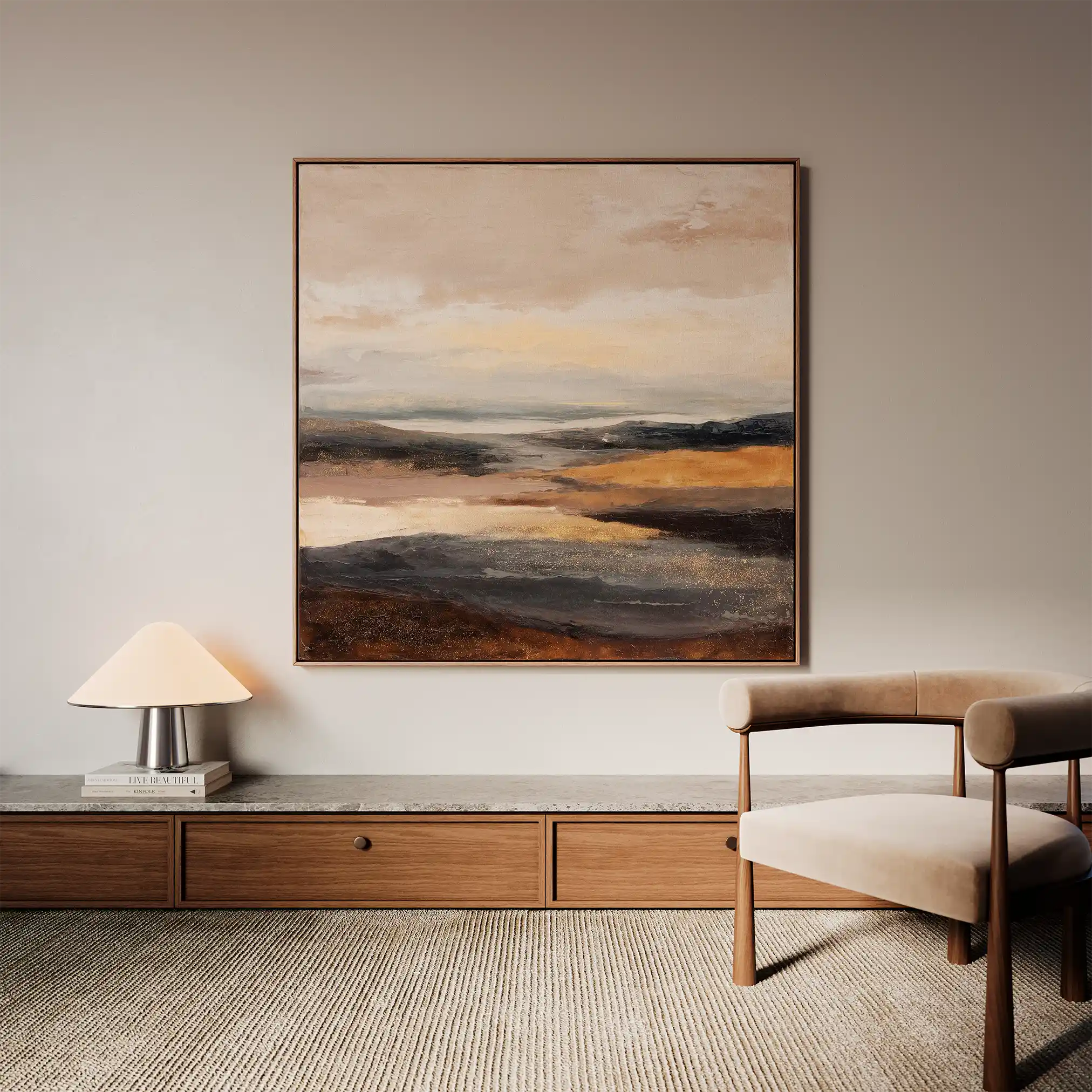 Abstract 876 Canvas Art 60 x 60 cm / Black