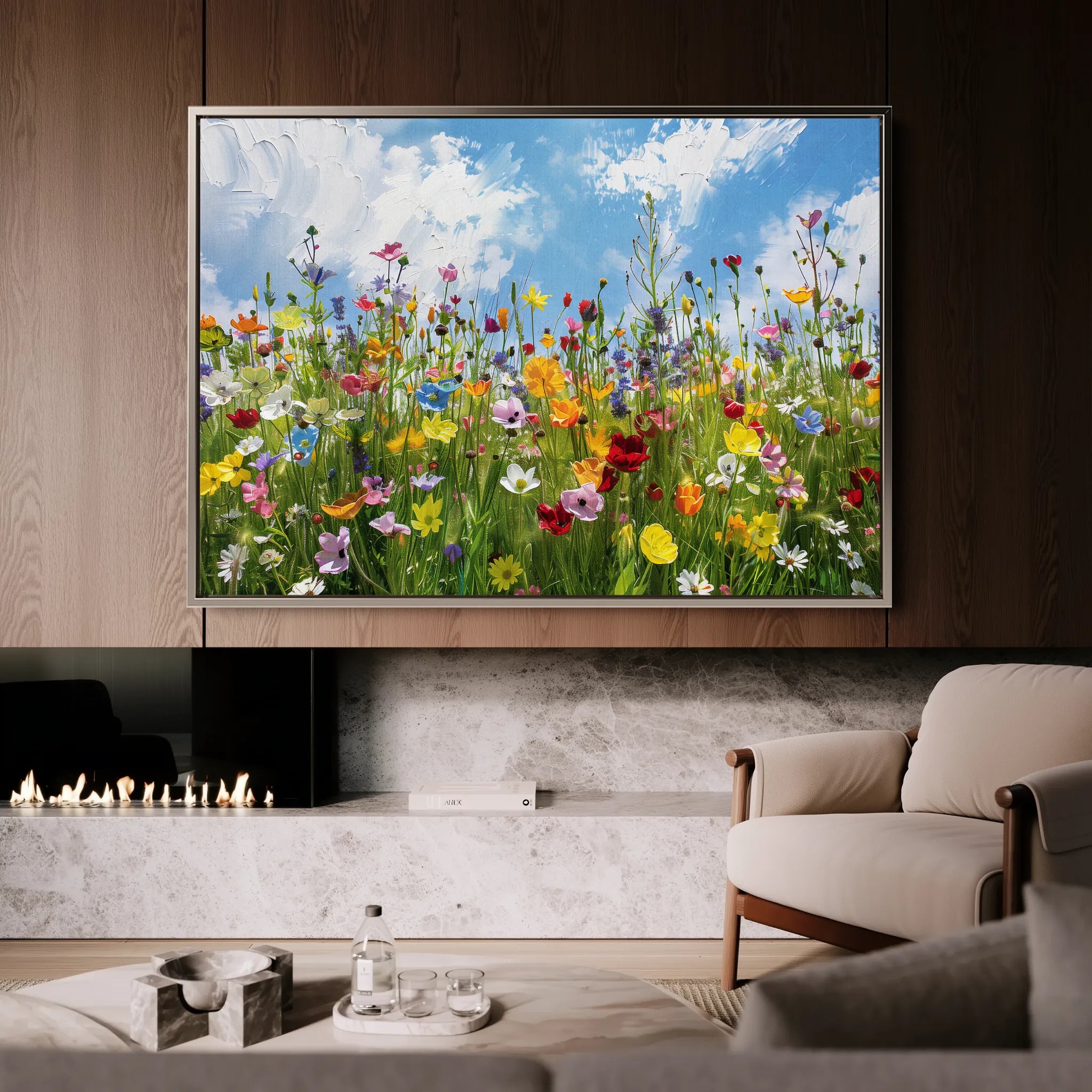 Floral 876 Canvas Art 60 x 40 cm / Black