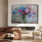 Floral 877 Canvas Art 60 x 40 cm / Black