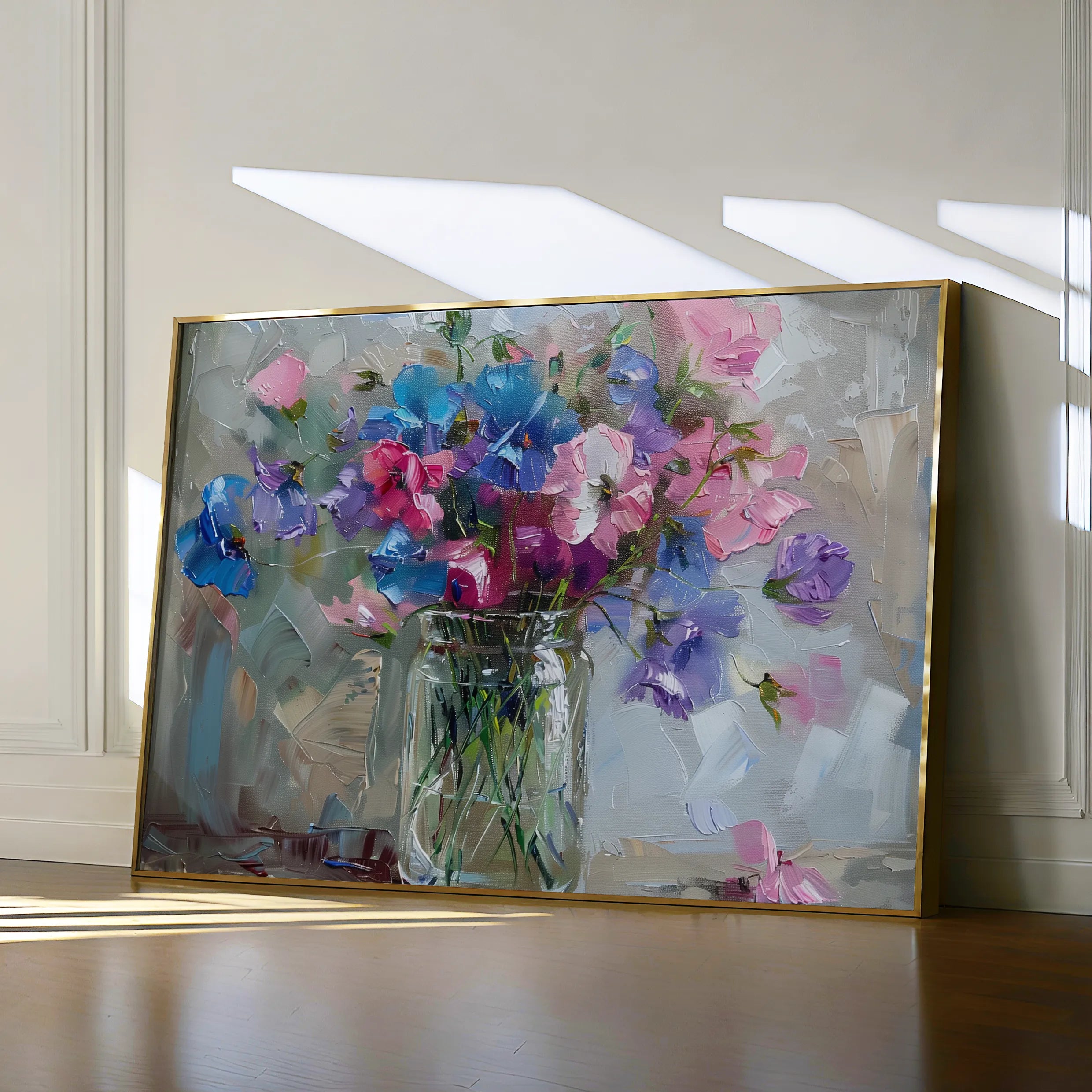 Floral 877 Canvas Art 60 x 40 cm / Black
