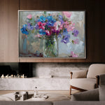 Floral 877 Canvas Art 60 x 40 cm / Black