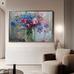 Floral 877 Canvas Art 60 x 40 cm / Black