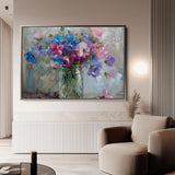 Floral 877 Canvas Art 60 x 40 cm / Black