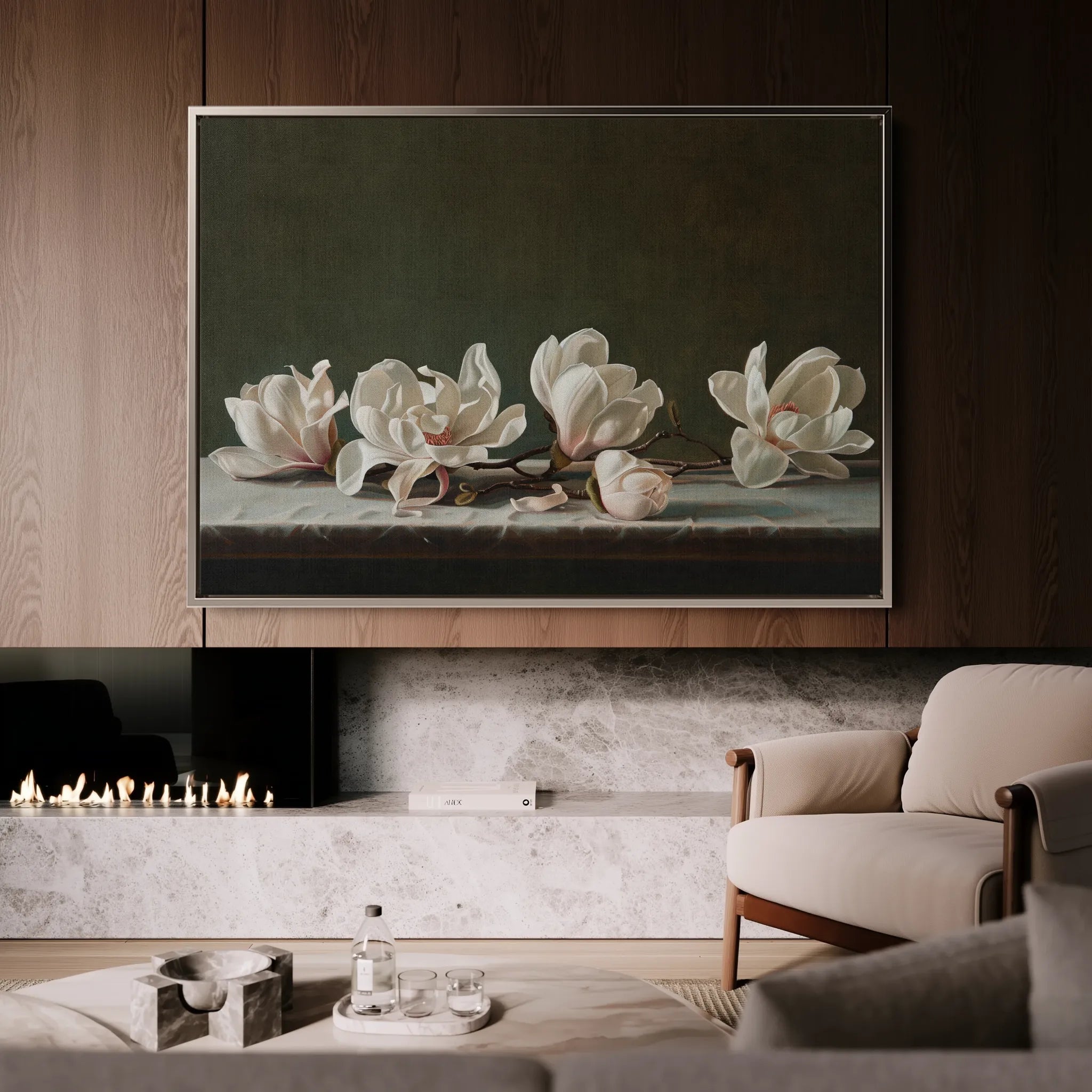 Floral 880 Canvas Art 60 x 40 cm / Black