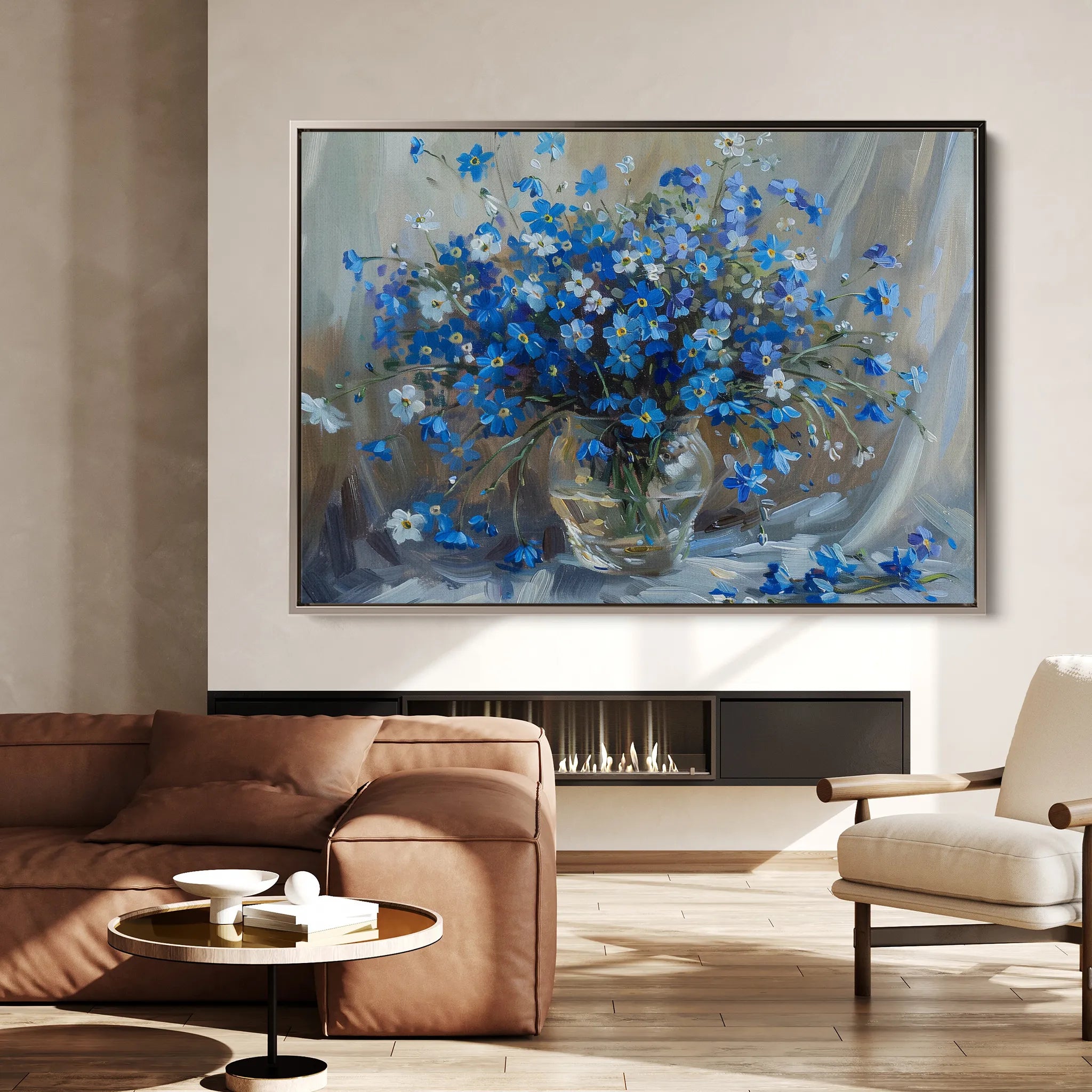 Floral 881 Canvas Art 60 x 40 cm / Black