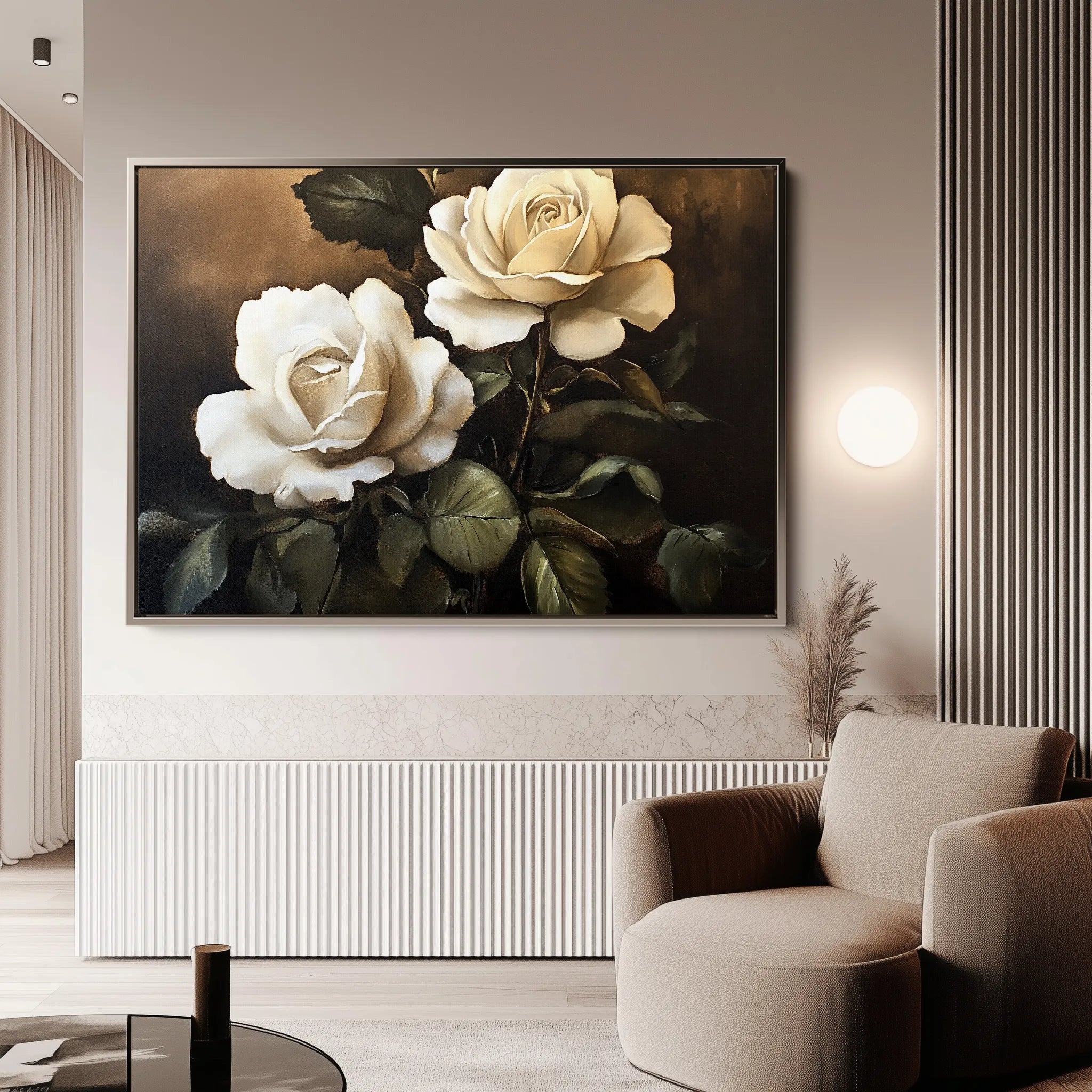Floral 882 Canvas Art 60 x 40 cm / Black