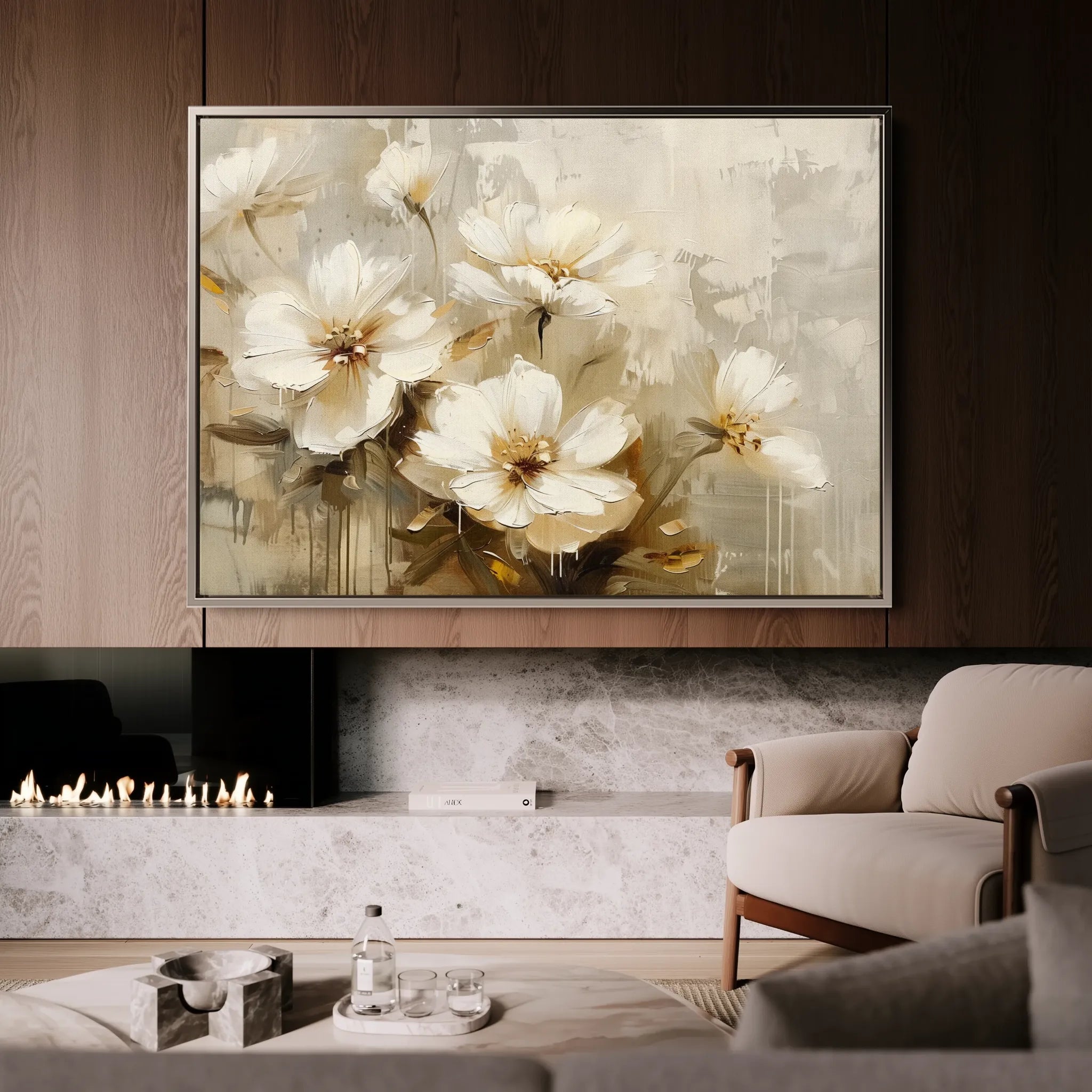 Floral 883 Canvas Art 60 x 40 cm / Black