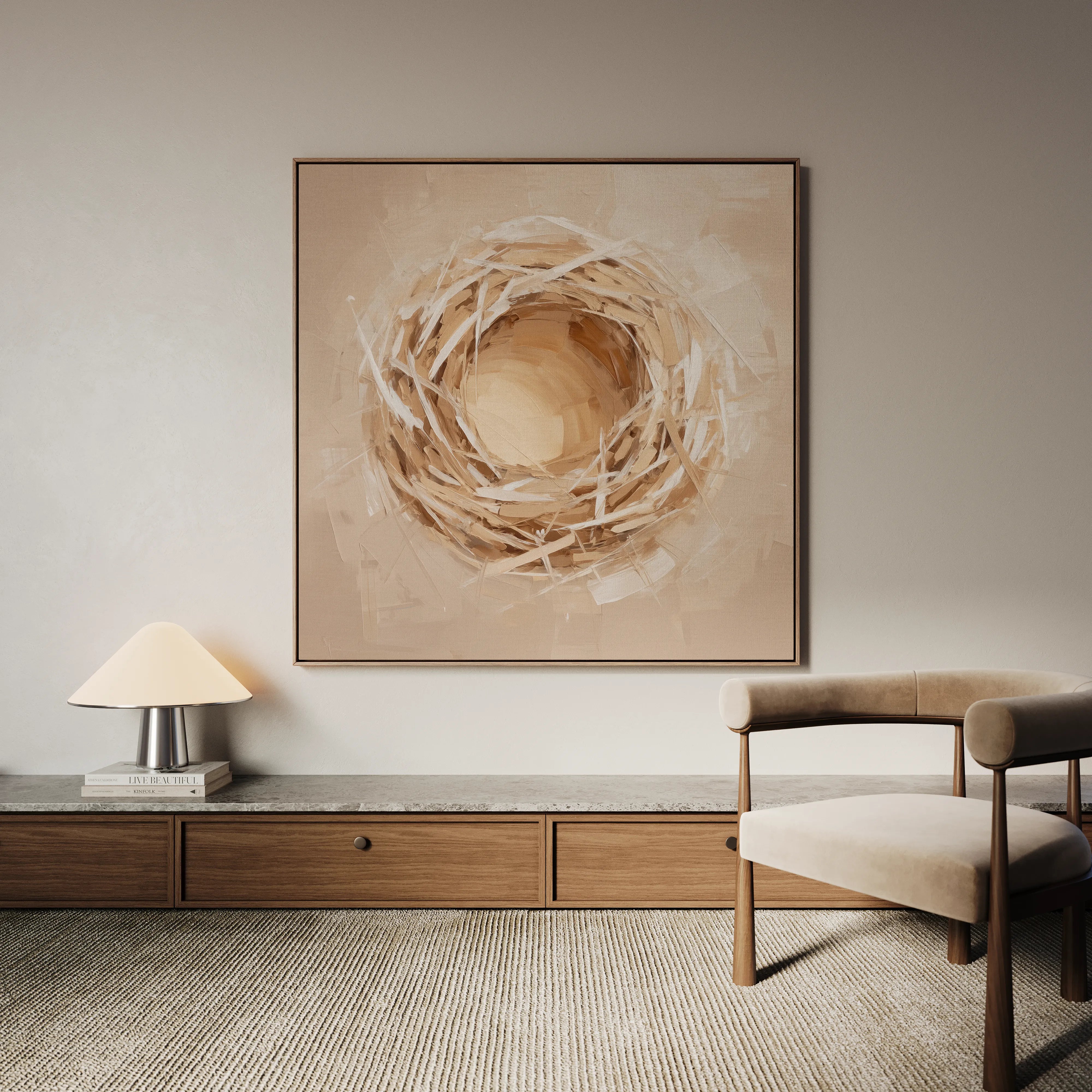 Abstract 884 Canvas Art 60 x 60 cm / Black