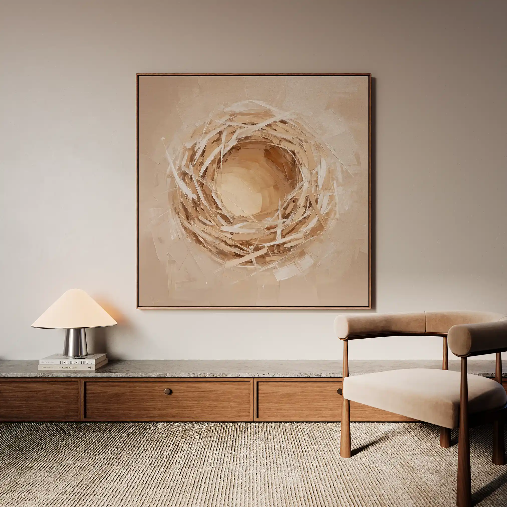 Abstract 884 Canvas Art 60 x 60 cm / Black