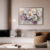 Floral 884 Canvas Art 60 x 40 cm / Black