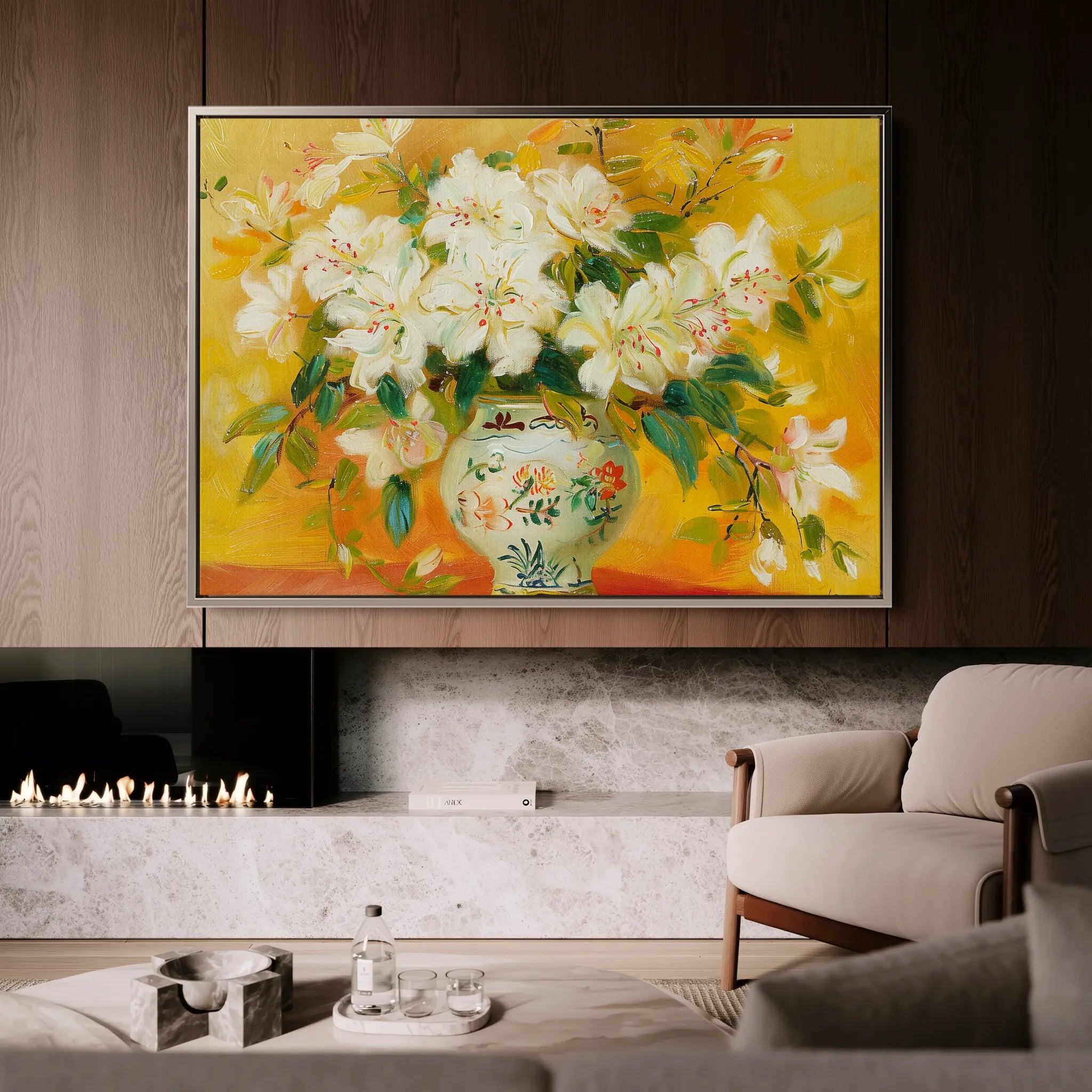 Floral 886 Canvas Art 60 x 40 cm / Black