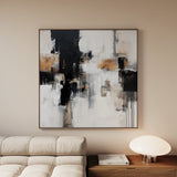 Abstract 887 Canvas Art 60 x 60 cm / Black