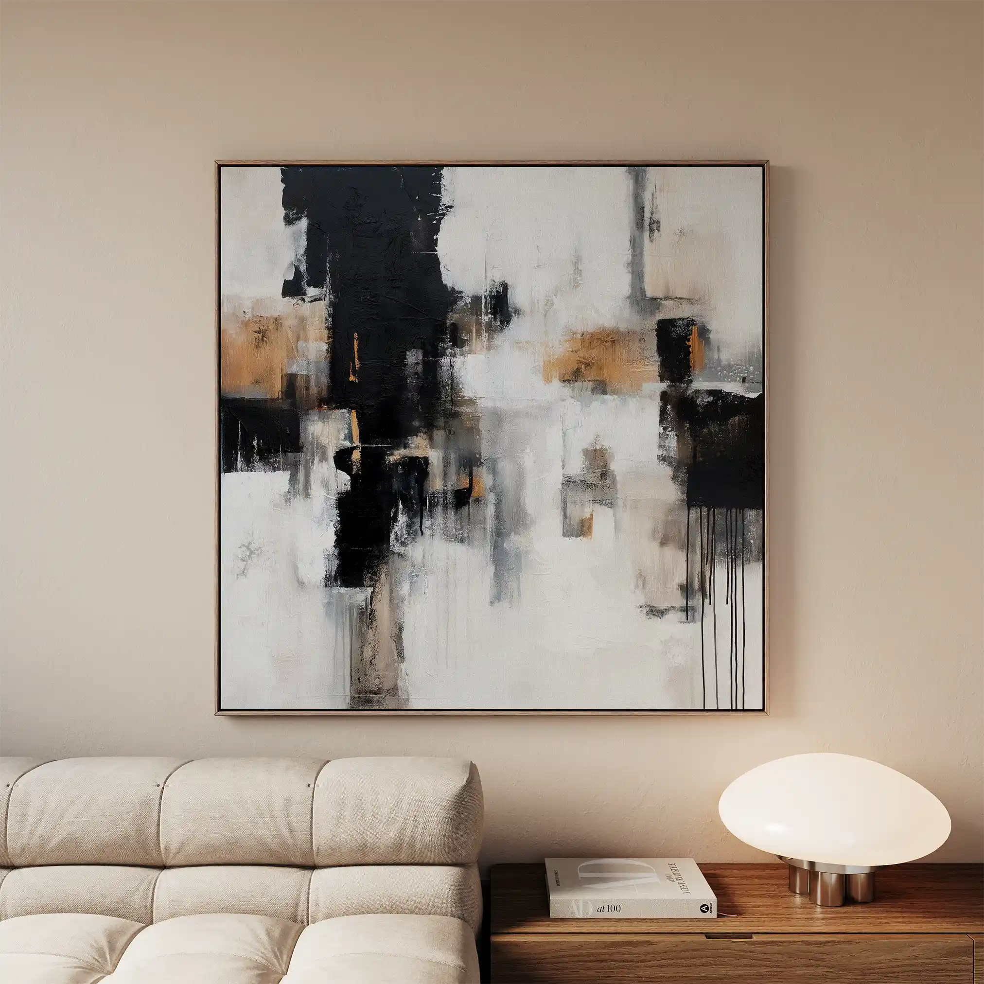 Abstract 887 Canvas Art 60 x 60 cm / Black