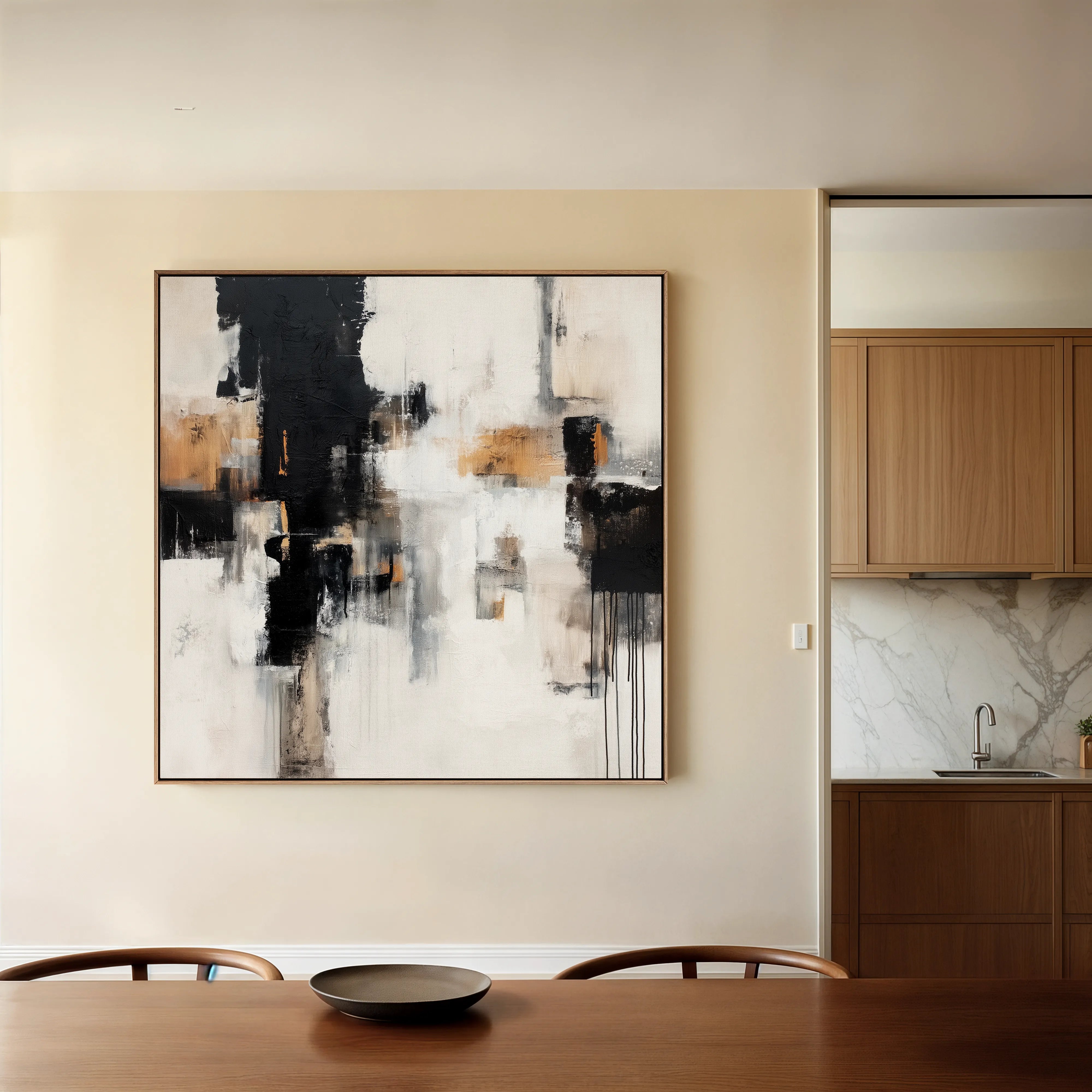 Abstract 887 Canvas Art 60 x 60 cm / Black