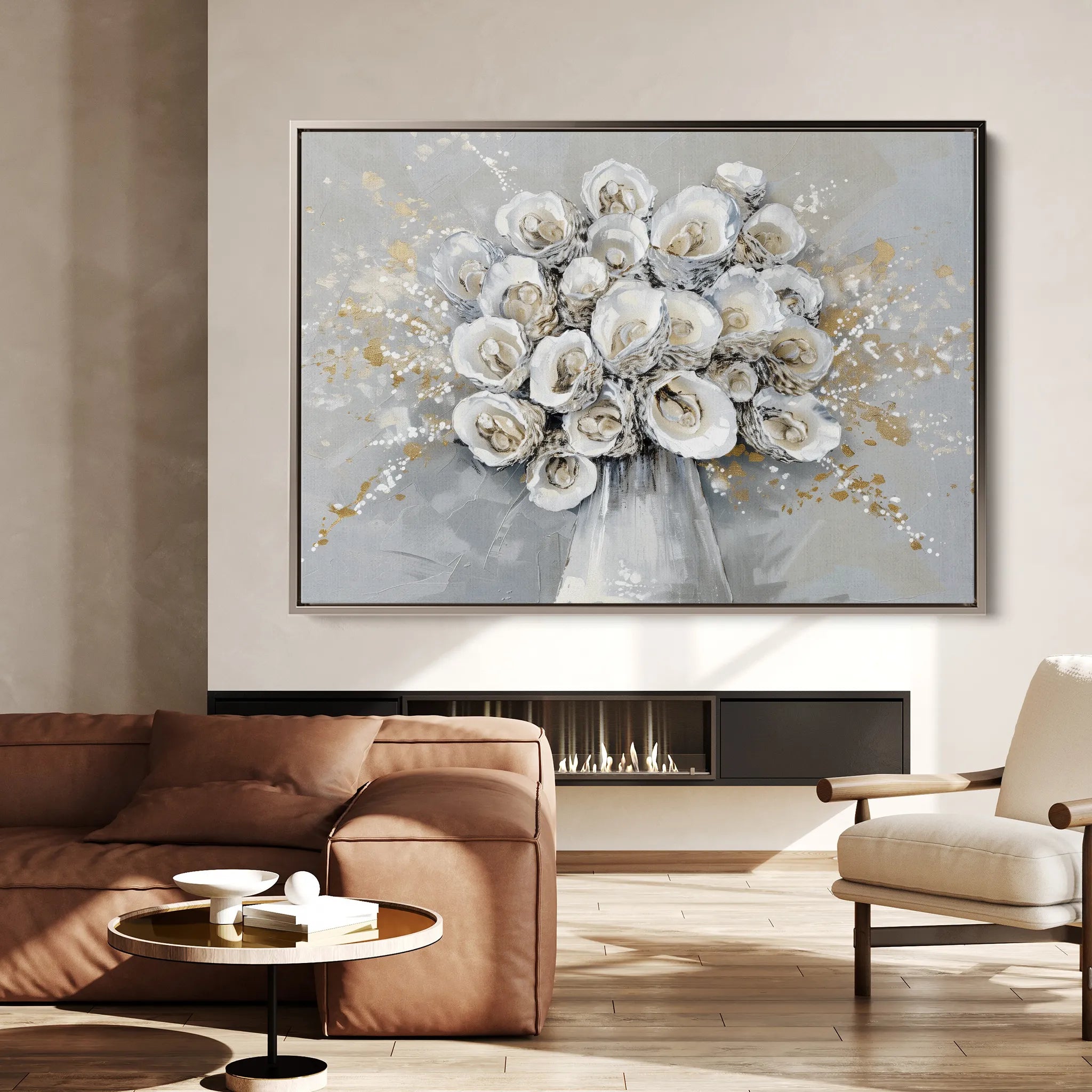 Floral 887 Canvas Art 60 x 40 cm / Black