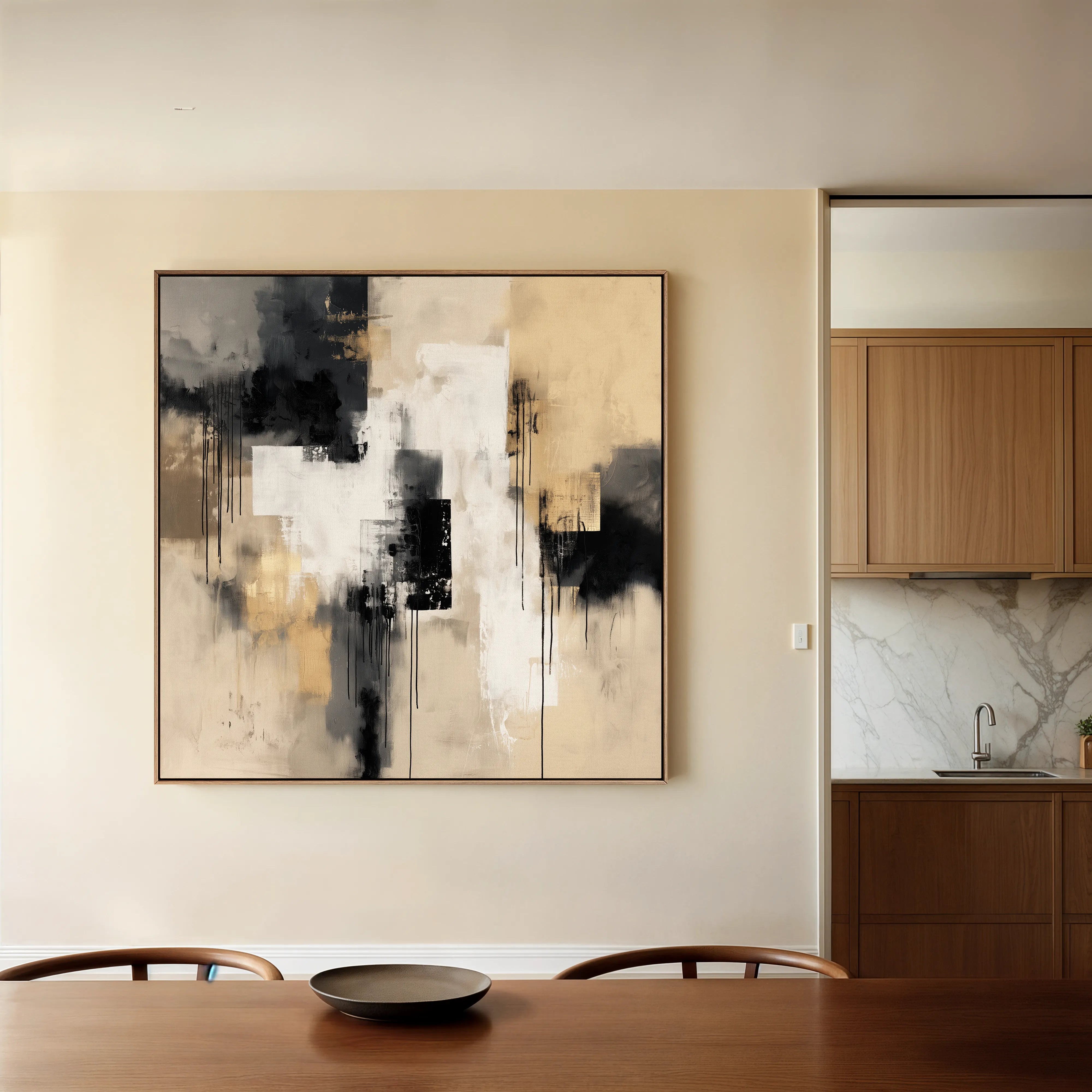 Abstract 888 Canvas Art 60 x 60 cm / Black
