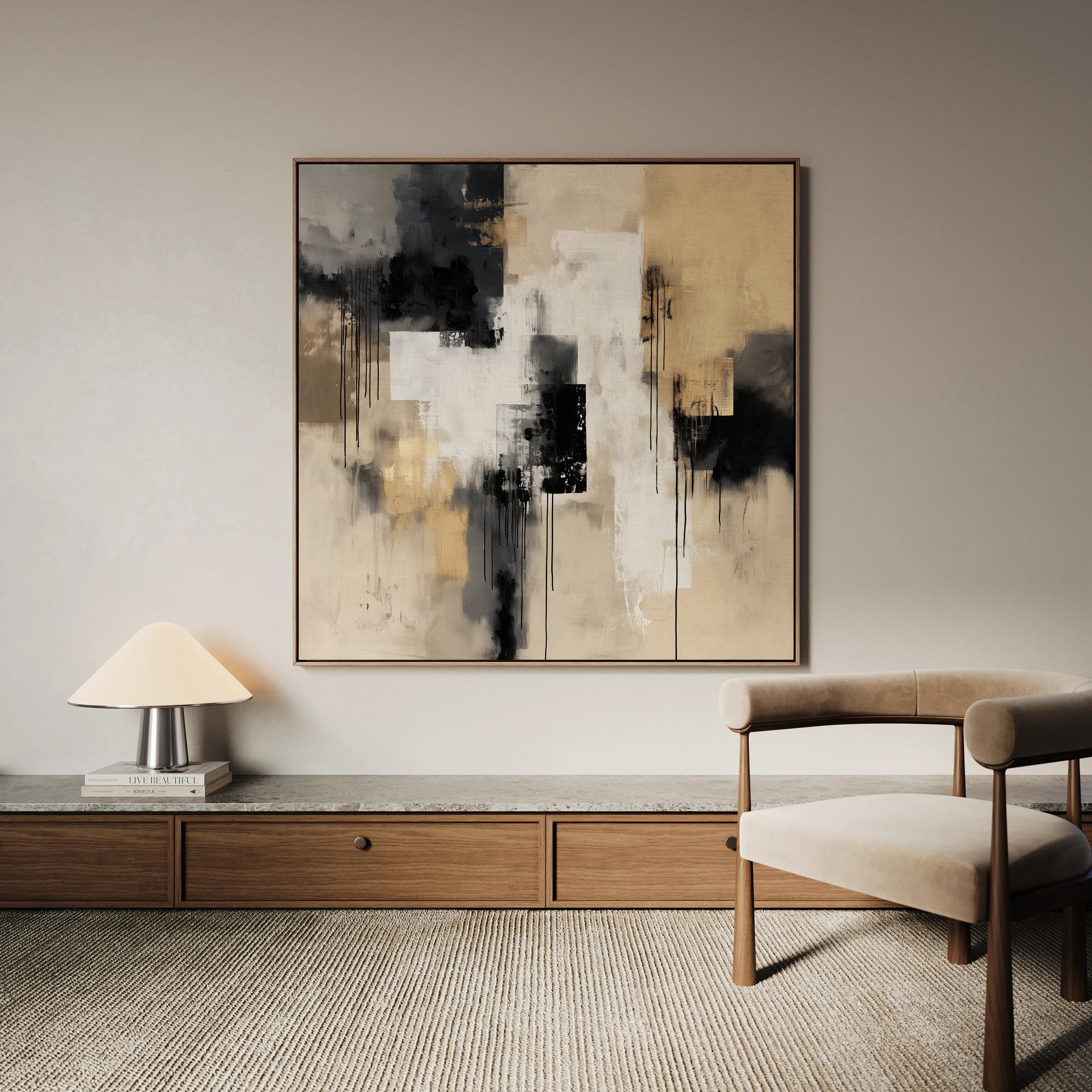 Abstract 888 Canvas Art 60 x 60 cm / Black
