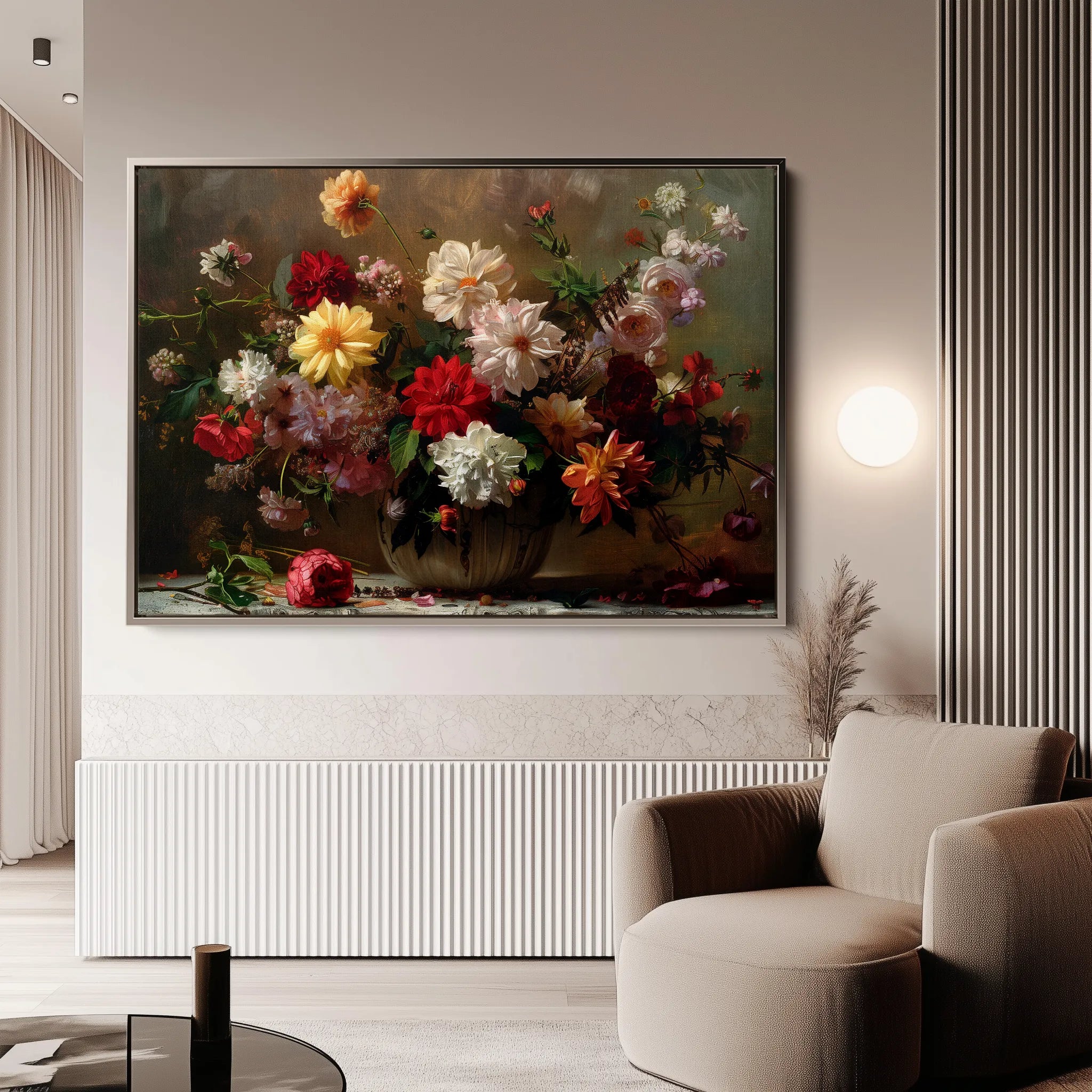 Floral 888 Canvas Art 60 x 40 cm / Black