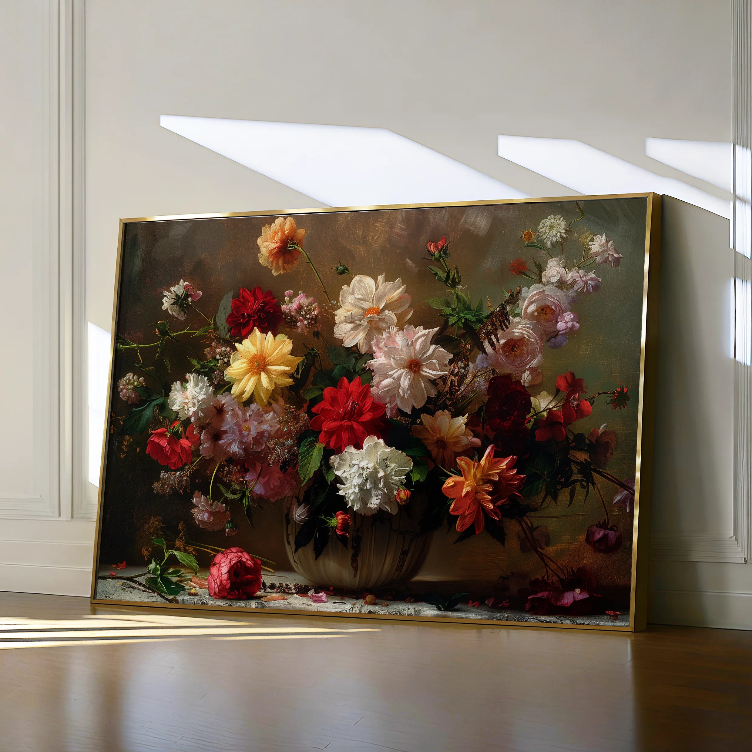 Floral 888 Canvas Art 60 x 40 cm / Black