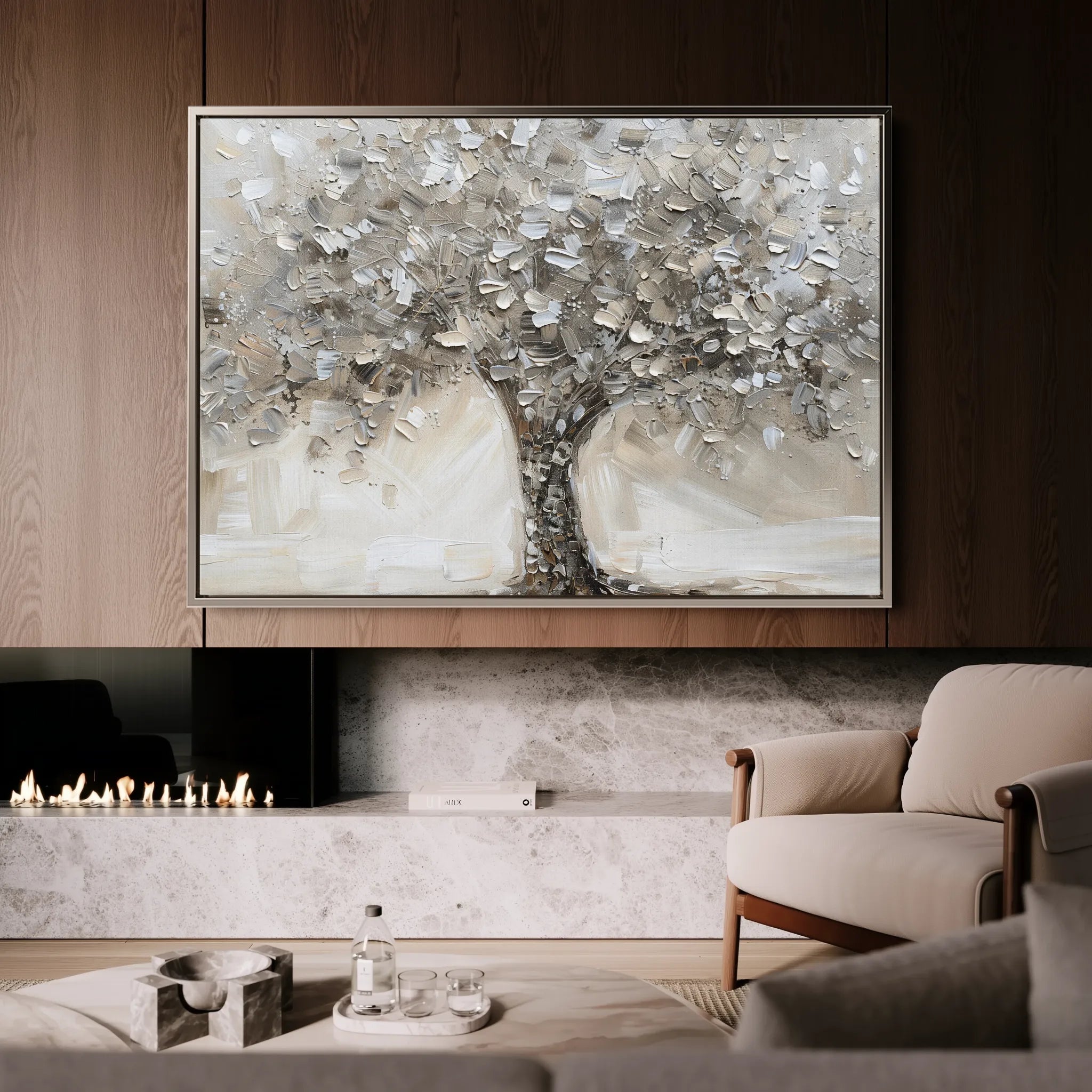 Floral 889 Canvas Art 60 x 40 cm / Black