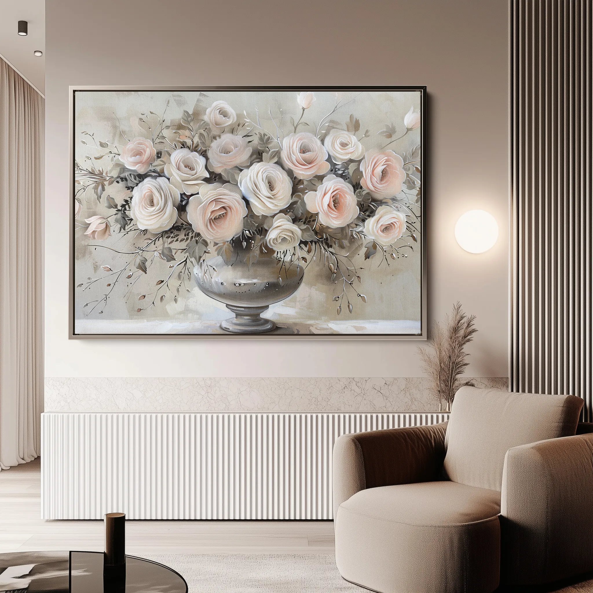 Floral 891 Canvas Art 60 x 40 cm / Black