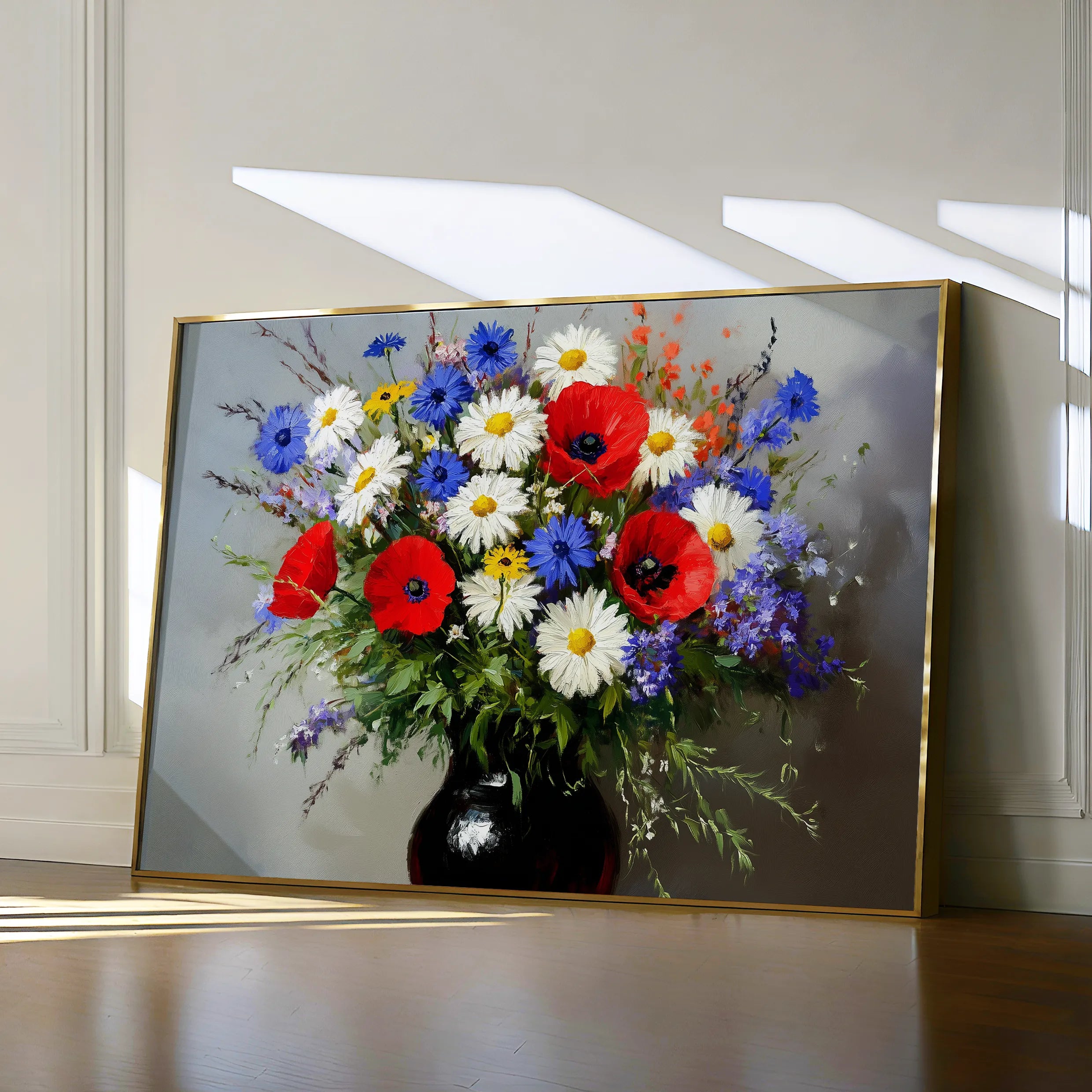Floral 893 Canvas Art 60 x 40 cm / Black