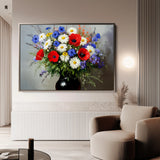 Floral 893 Canvas Art 60 x 40 cm / Black