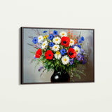 Floral 893 Canvas Art 60 x 40 cm / Black