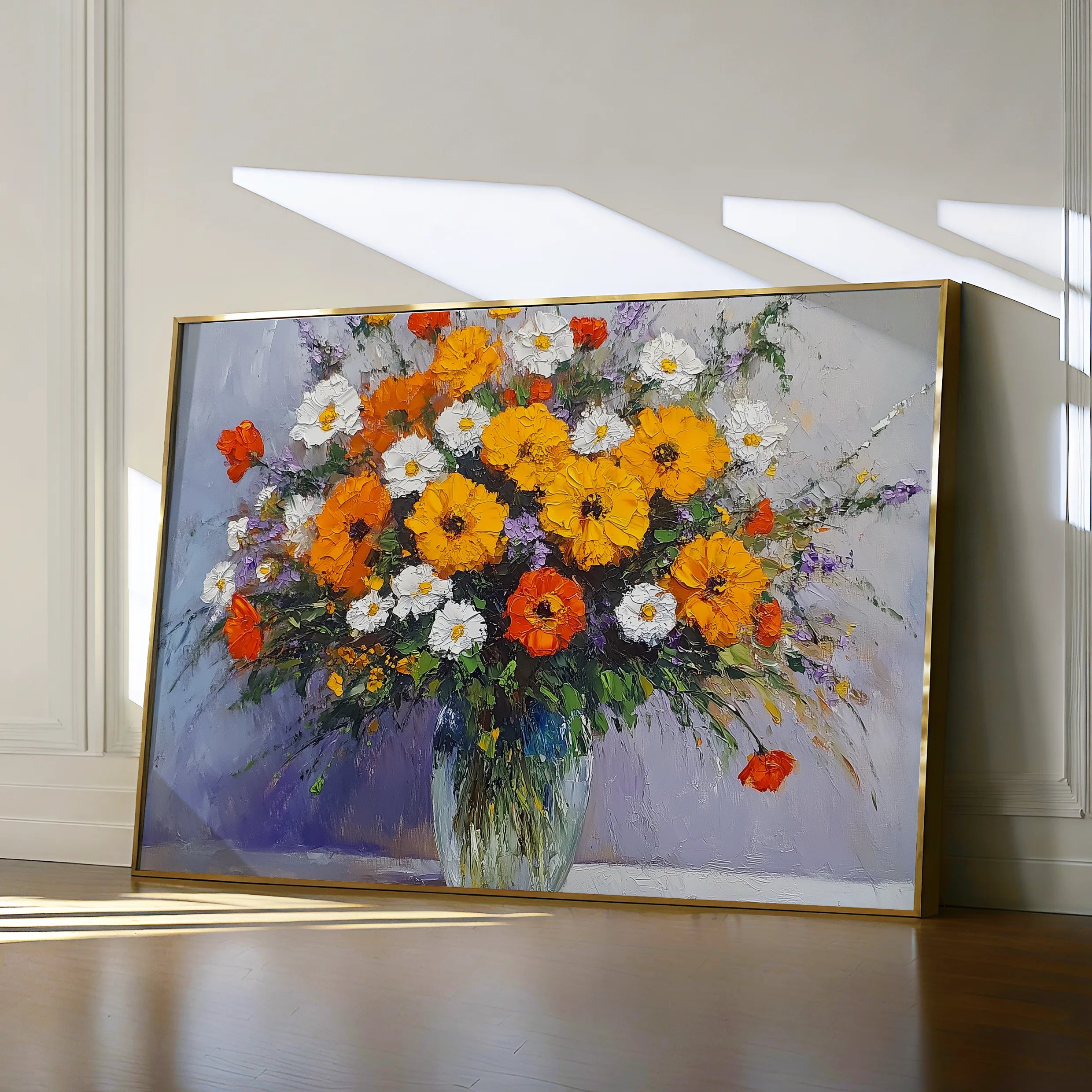 Floral 895 Canvas Art 60 x 40 cm / Black