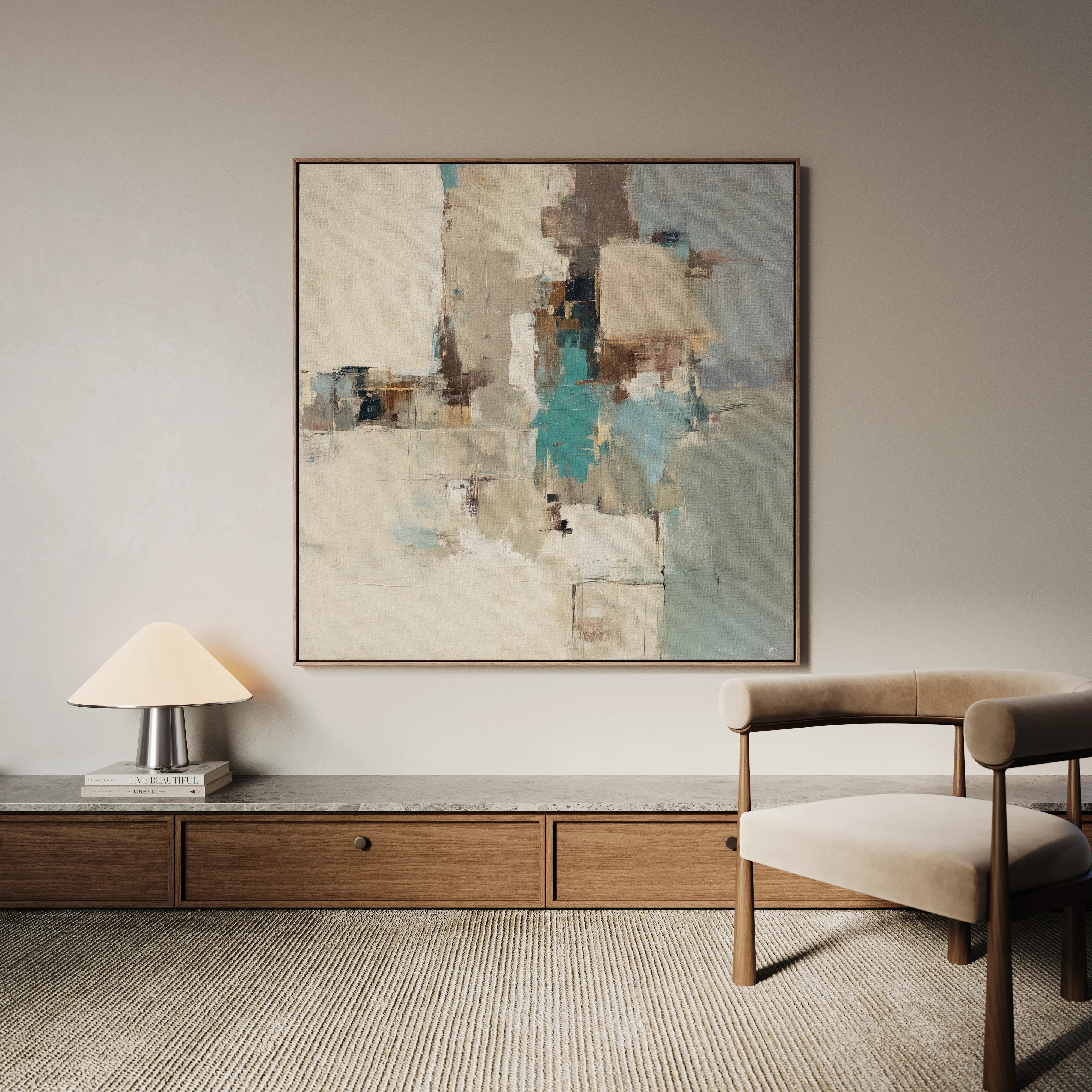 Abstract 896 Canvas Art 60 x 60 cm / Black