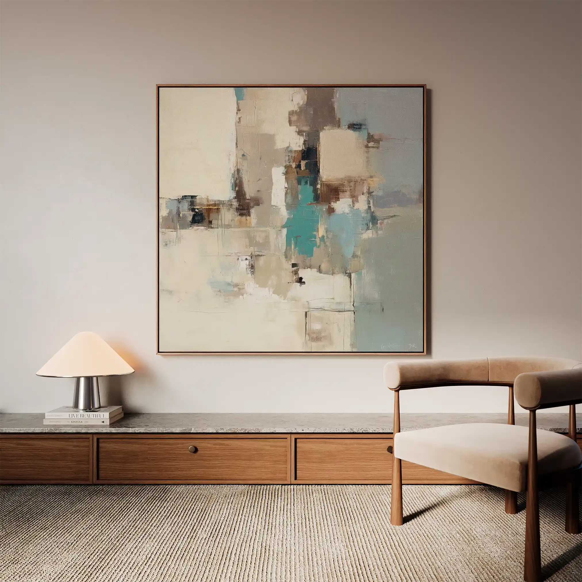 Abstract 896 Canvas Art 60 x 60 cm / Black