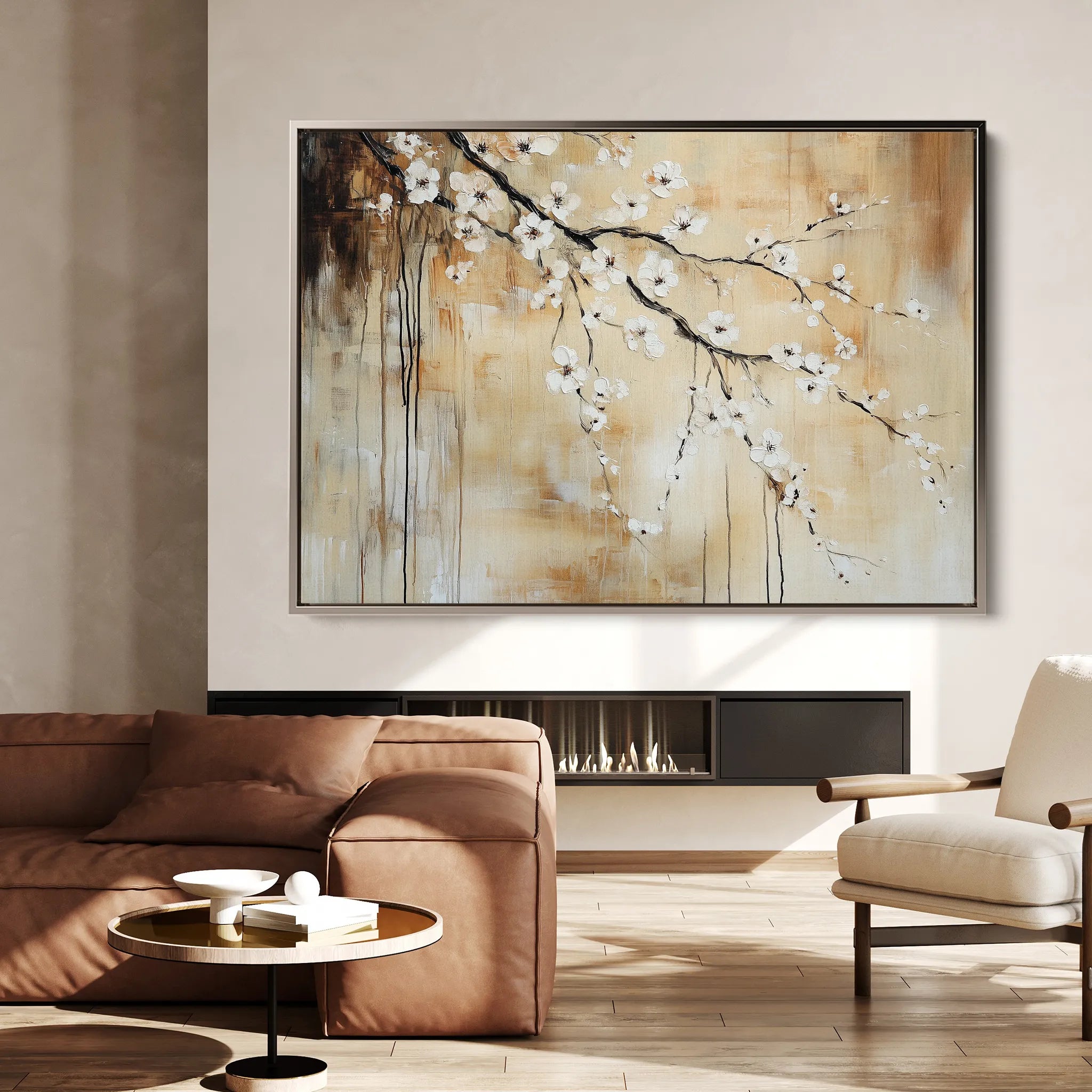 Floral 896 Canvas Art 60 x 40 cm / Black