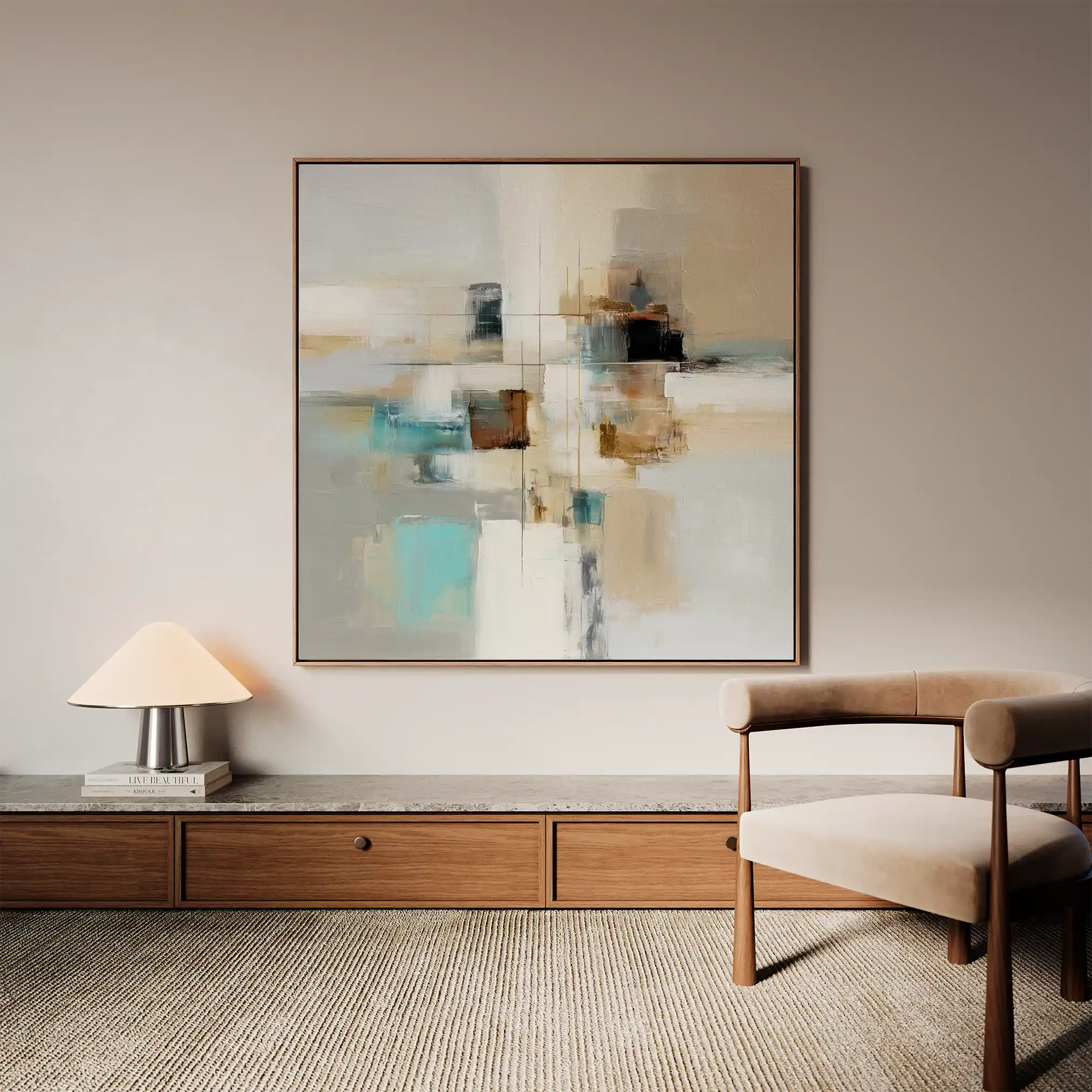 Abstract 897 Canvas Art 60 x 60 cm / Black