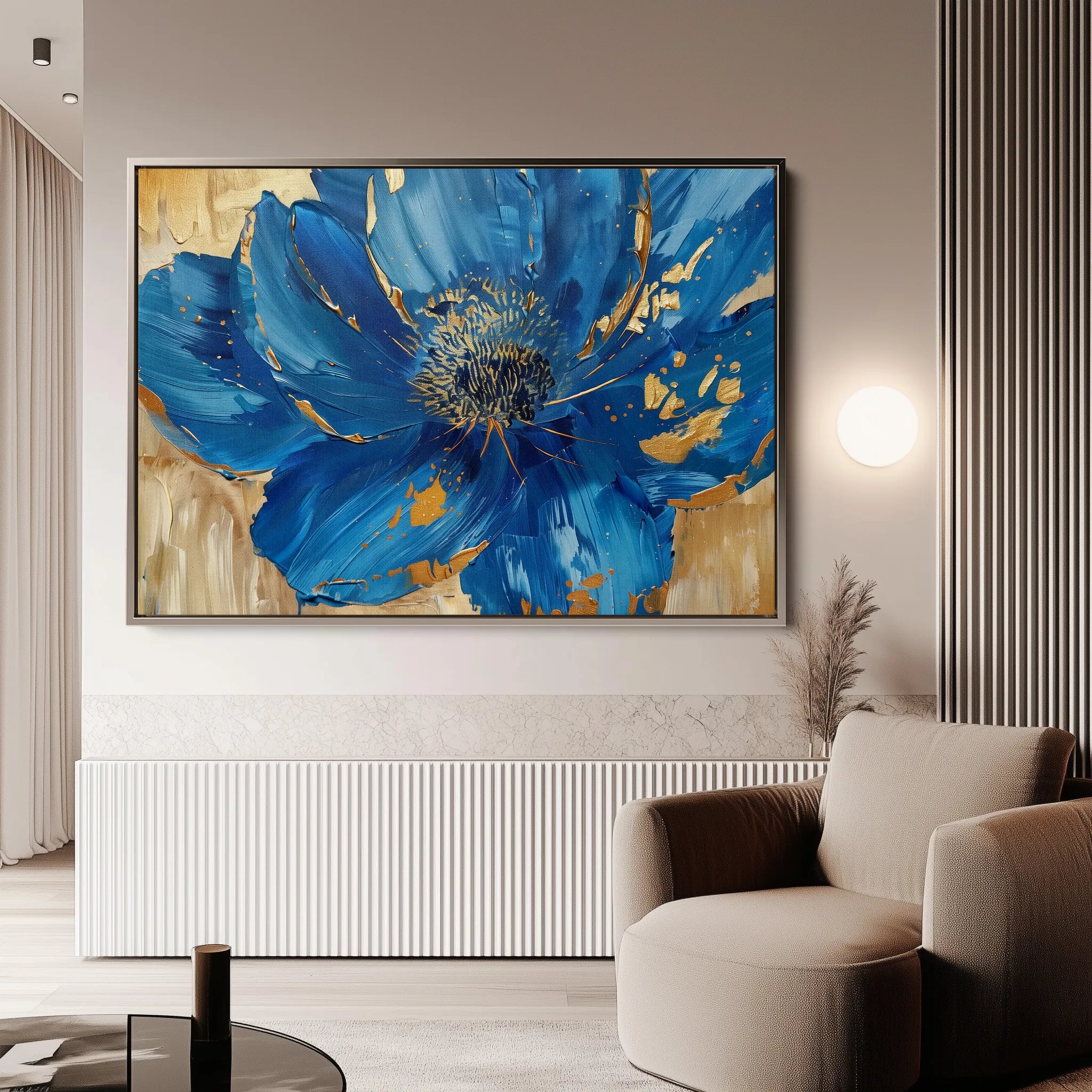 Floral 897 Canvas Art 60 x 40 cm / Black